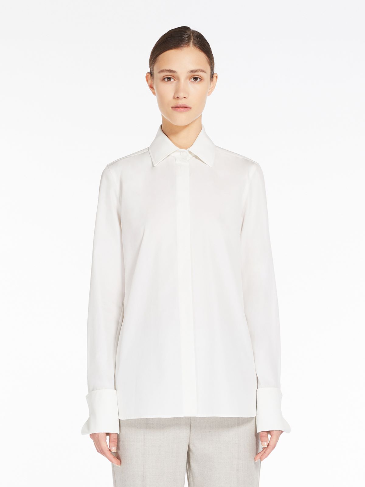 Cotton Oxford shirt - OPTICAL WHITE - Max Mara - 2