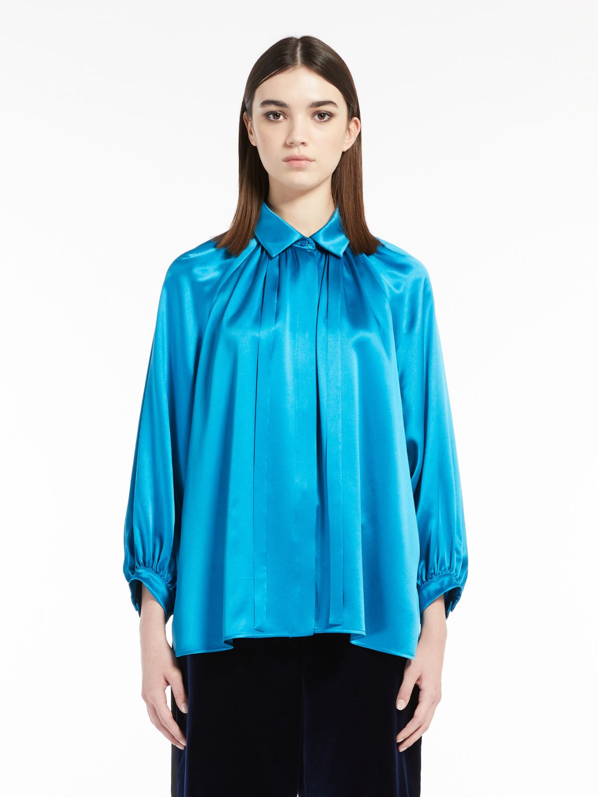 Bluse aus Seidensatin - TUERKIS - Max Mara - 2