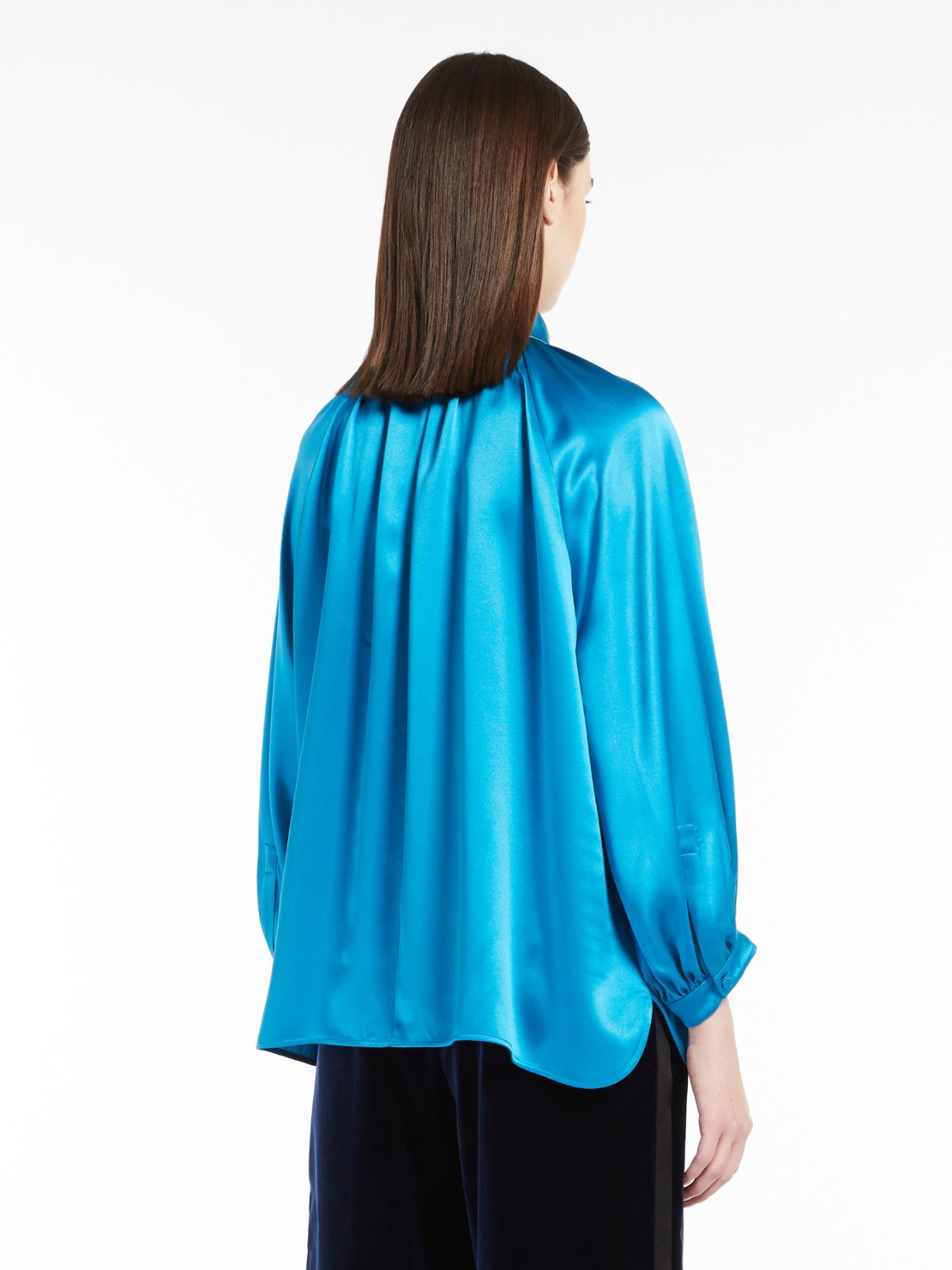 Bluse aus Seidensatin - TUERKIS - Max Mara - 3