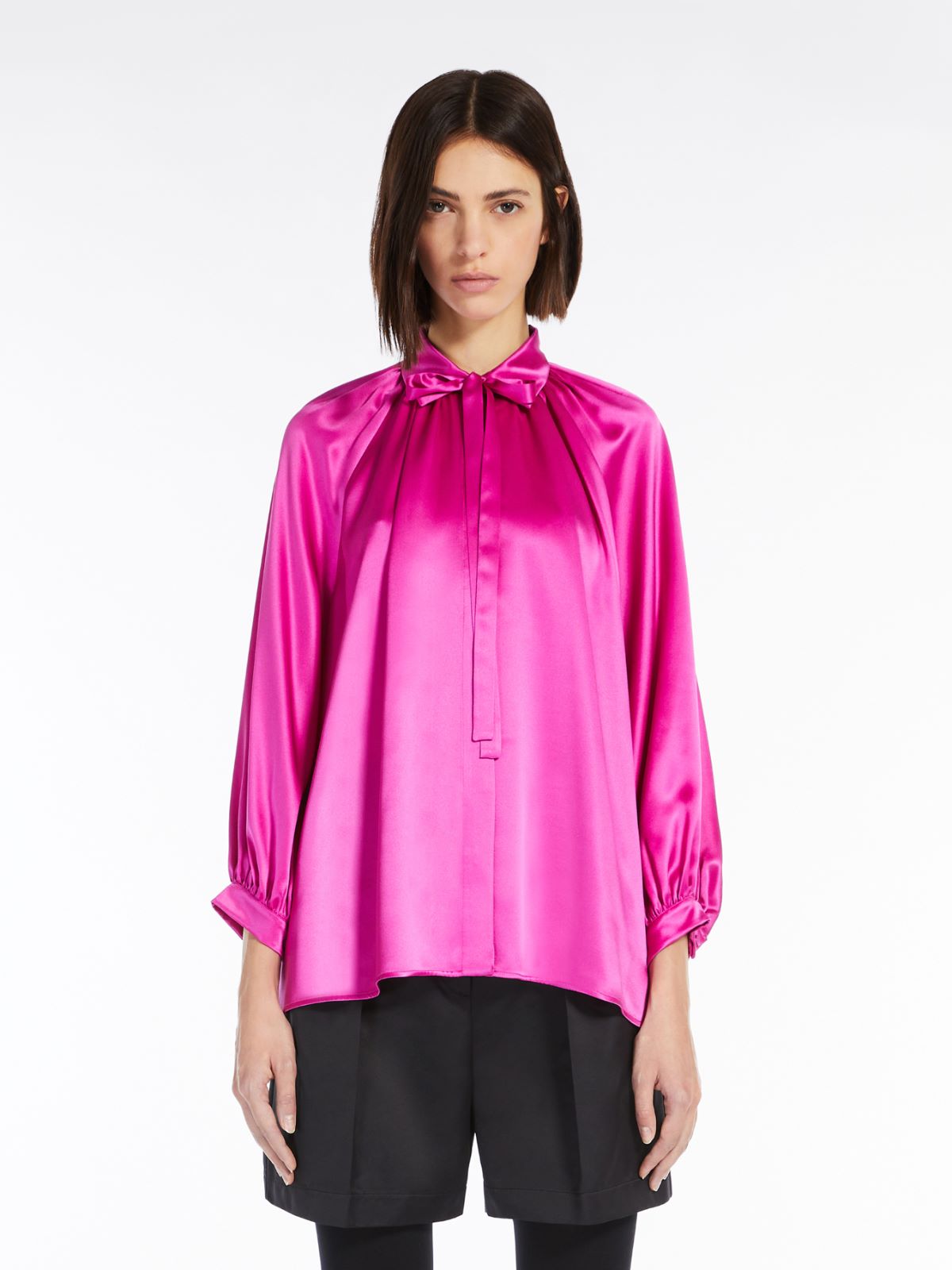 Bluse aus Seidensatin - FUCHSIE - Max Mara - 2