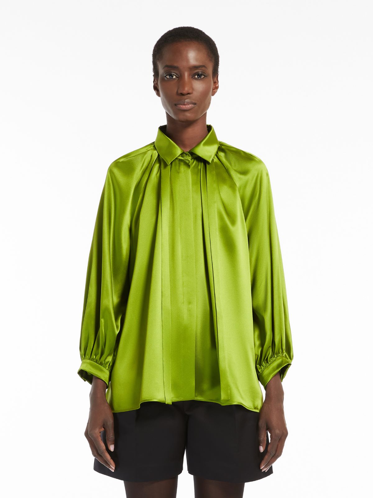 Bluse aus Seidensatin - APFELGRUEN - Max Mara - 2