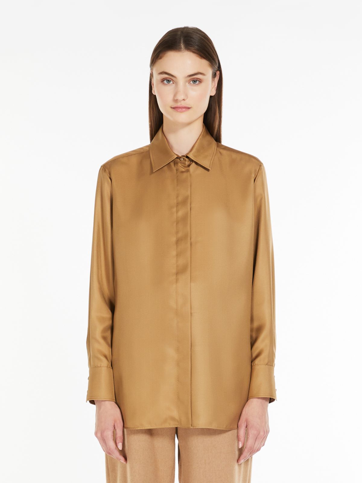 Silk twill shirt - CAMEL - Max Mara - 2