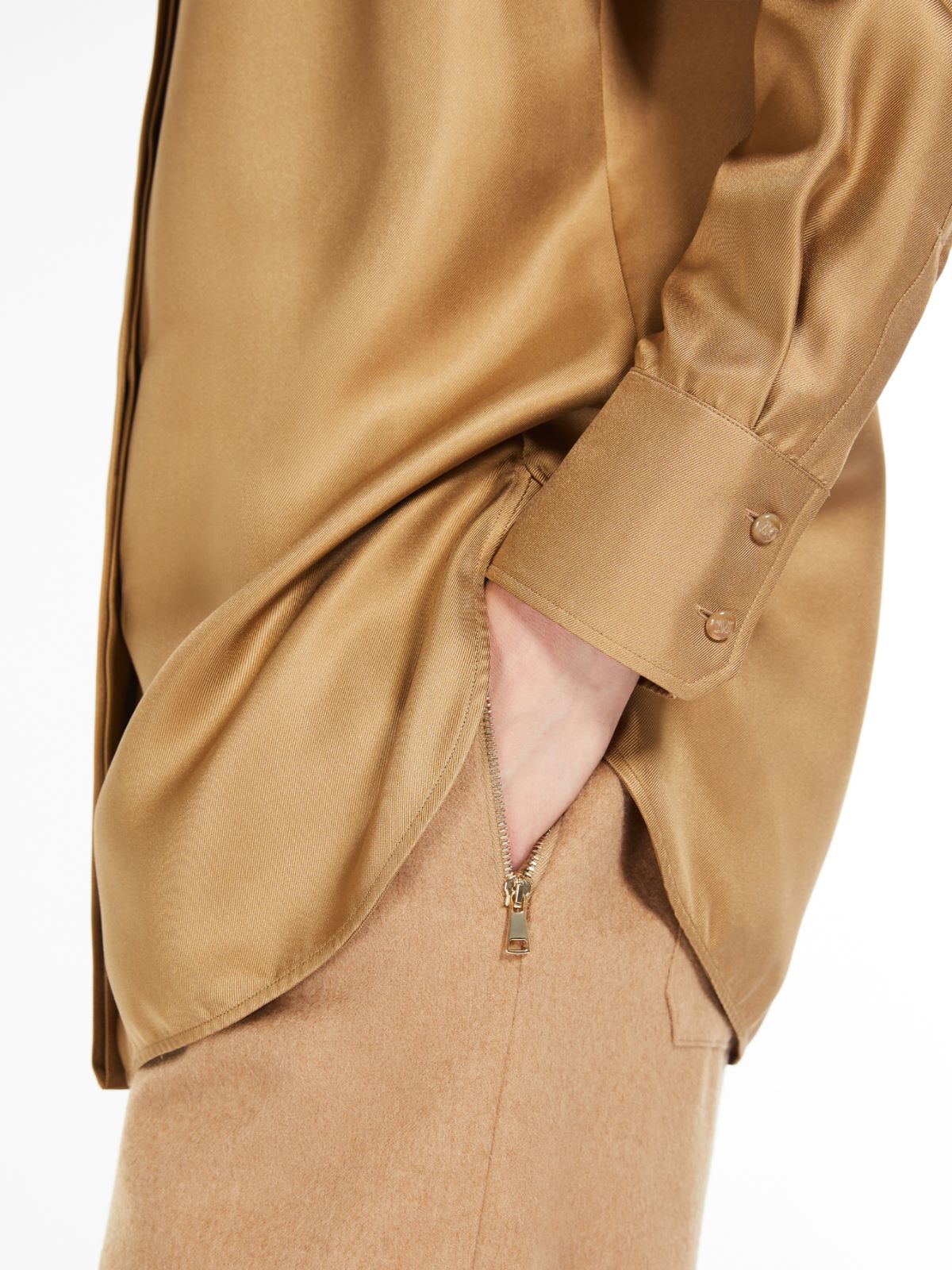 Silk twill shirt - CAMEL - Max Mara - 4