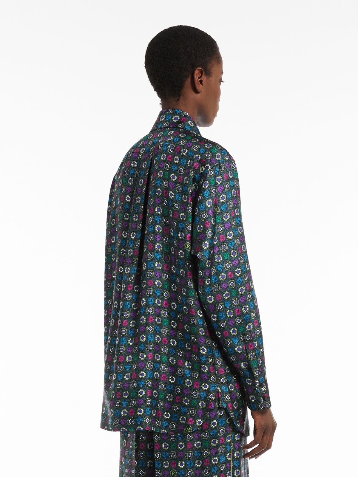 Printed silk shirt - TURQUOISE - Max Mara - 3