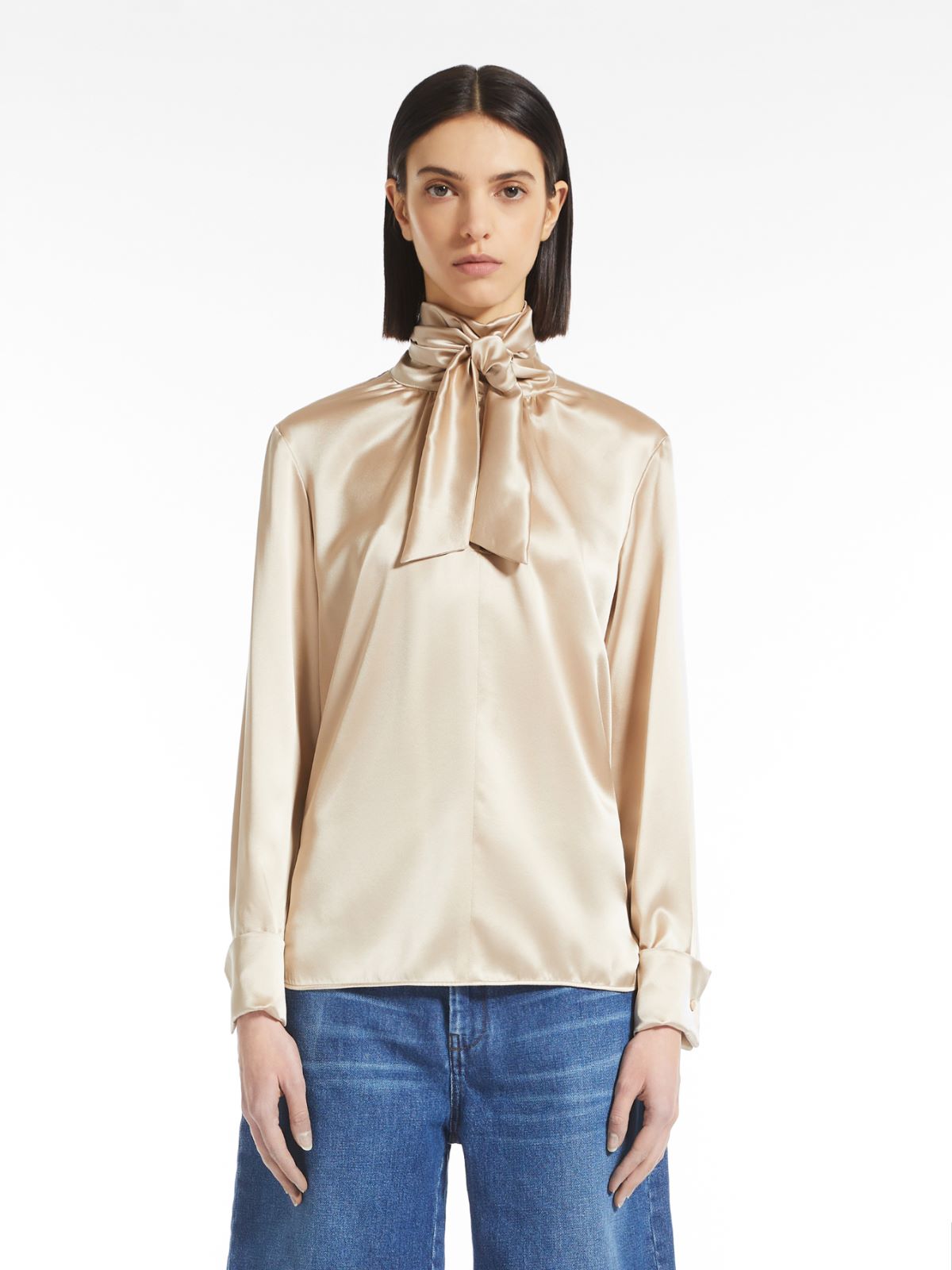 Silk satin shirt - BEIGE - Max Mara - 2