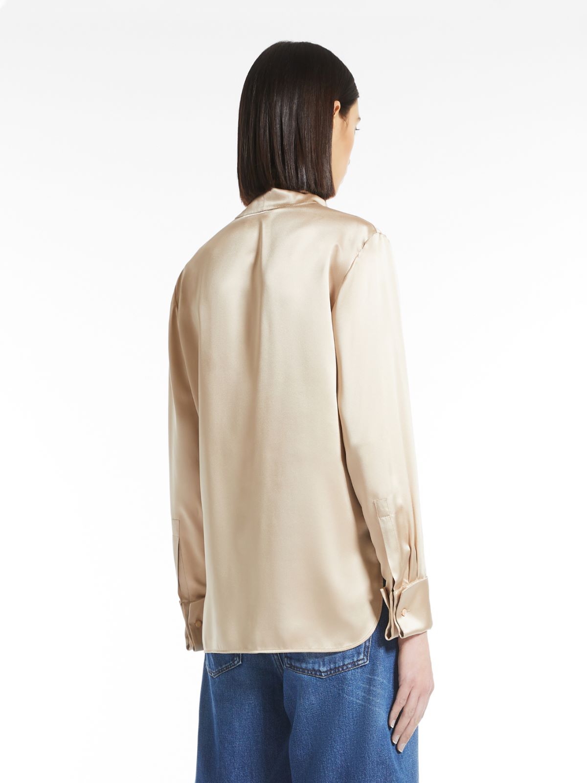 Silk satin shirt - BEIGE - Max Mara - 3