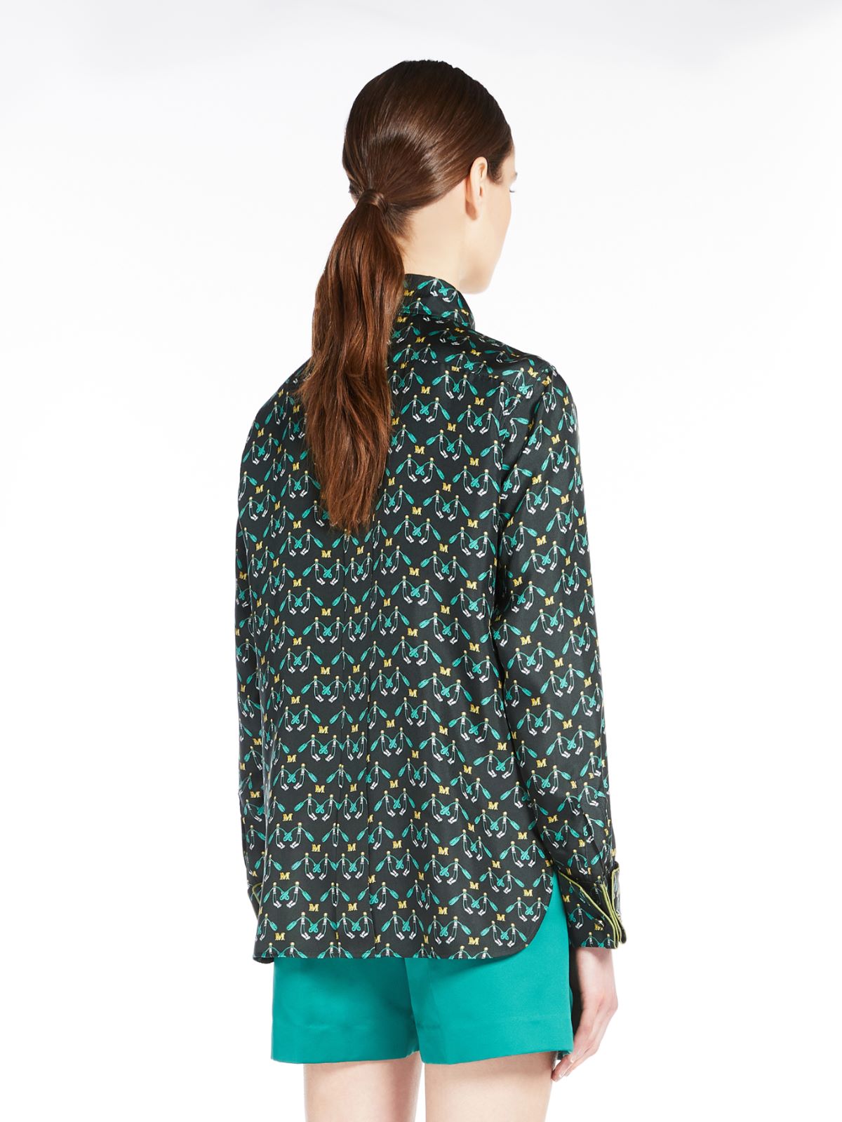 Printed silk shirt - DARK GREEN - Max Mara - 3