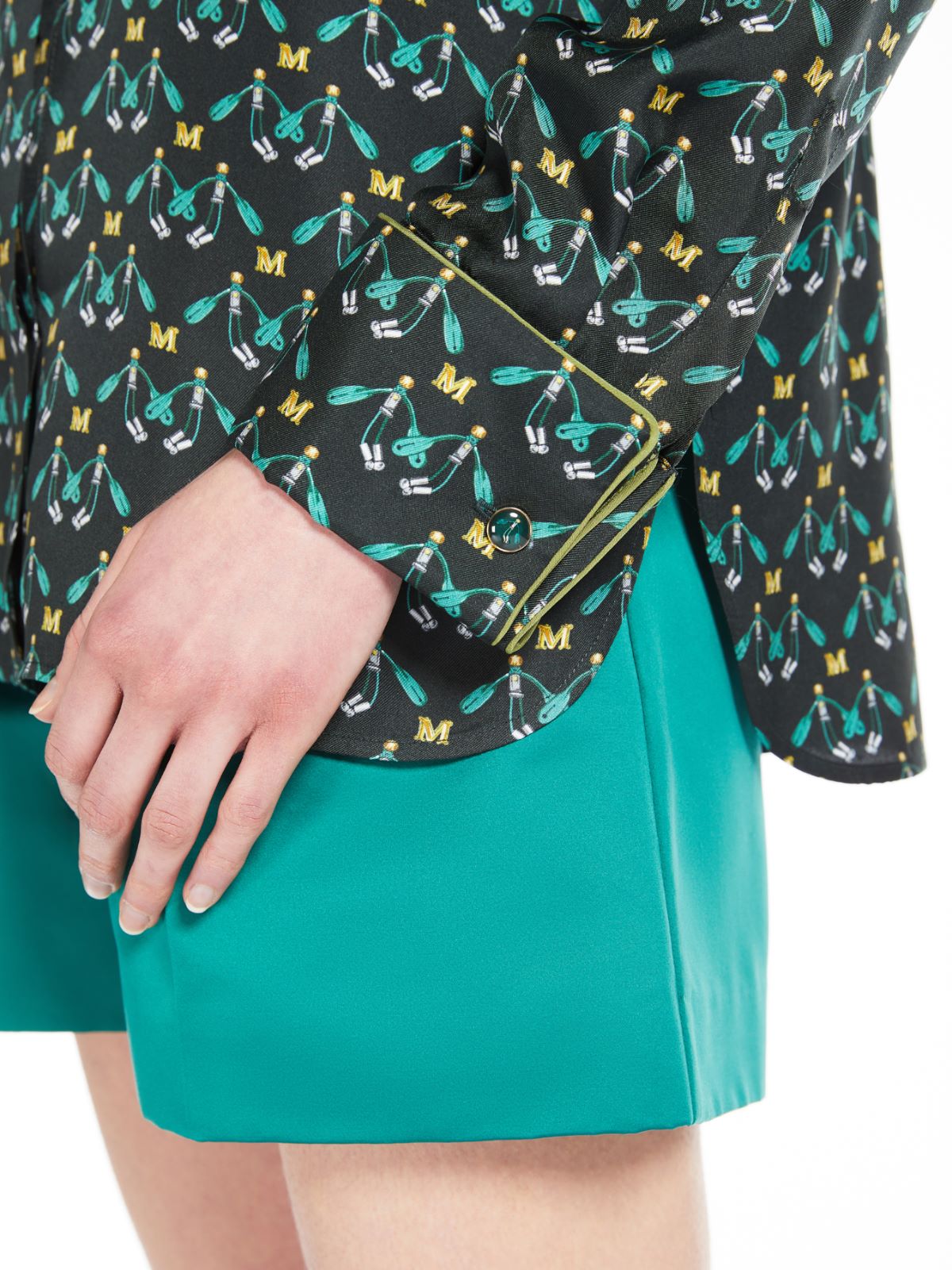 Printed silk shirt - DARK GREEN - Max Mara - 4