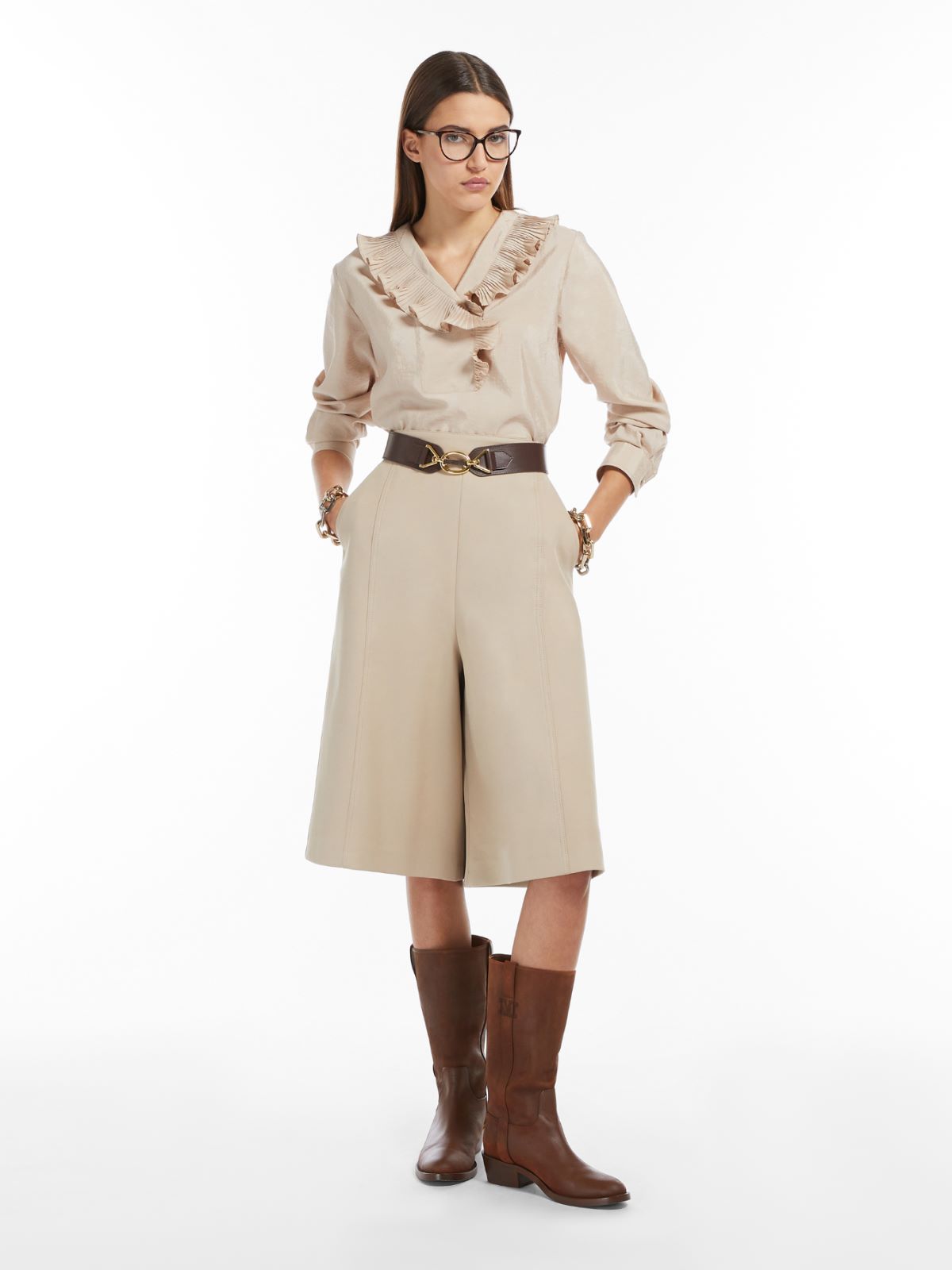 Cotton culottes - BEIGE - Max Mara