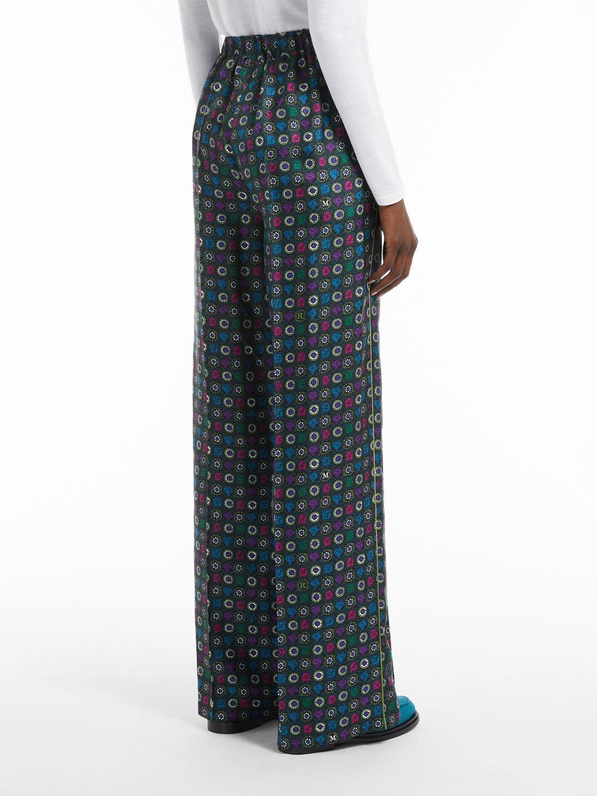 Printed silk trousers - TURQUOISE - Max Mara - 3