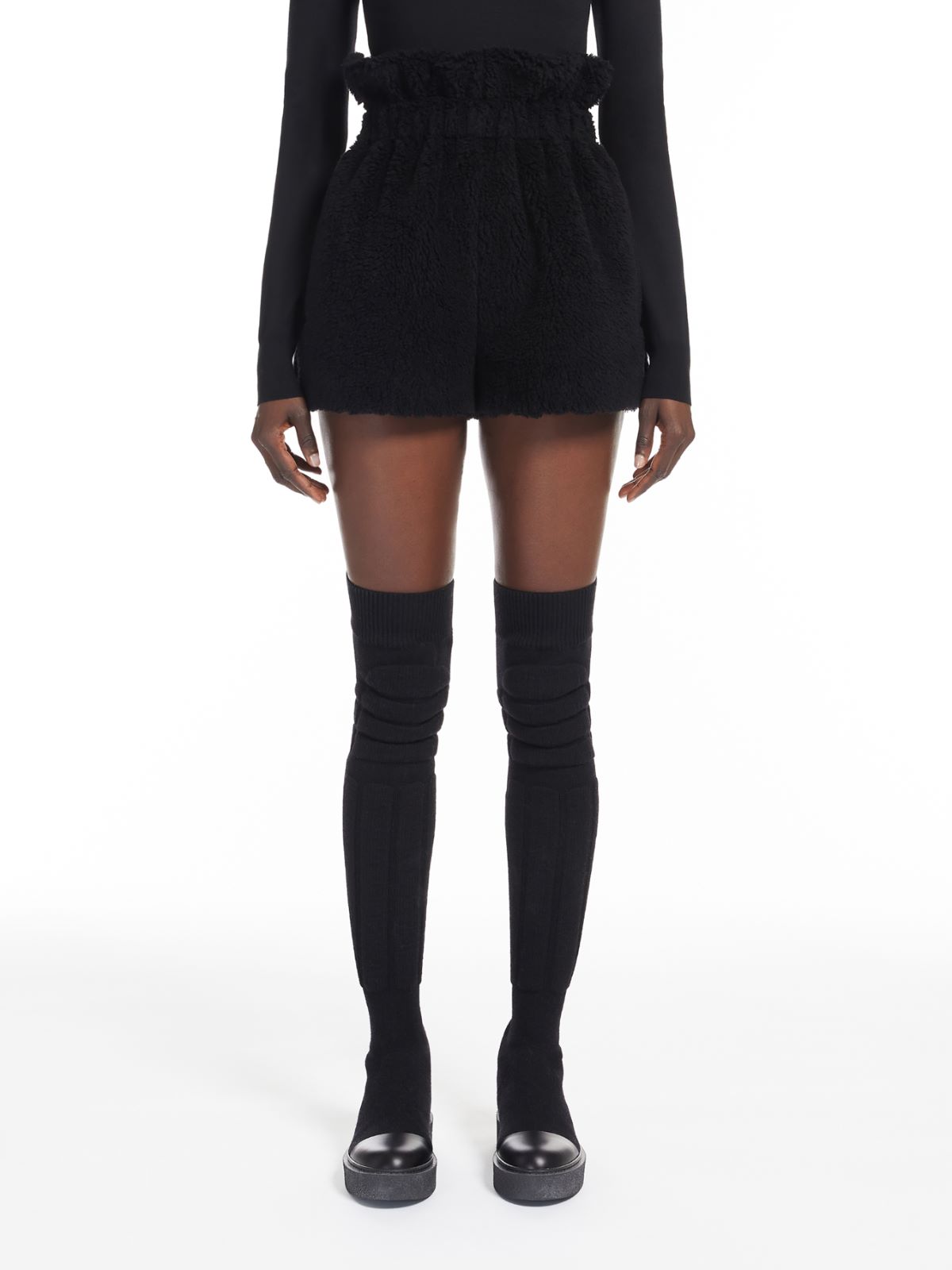 Teddy fabric shorts - BLACK - Max Mara - 2
