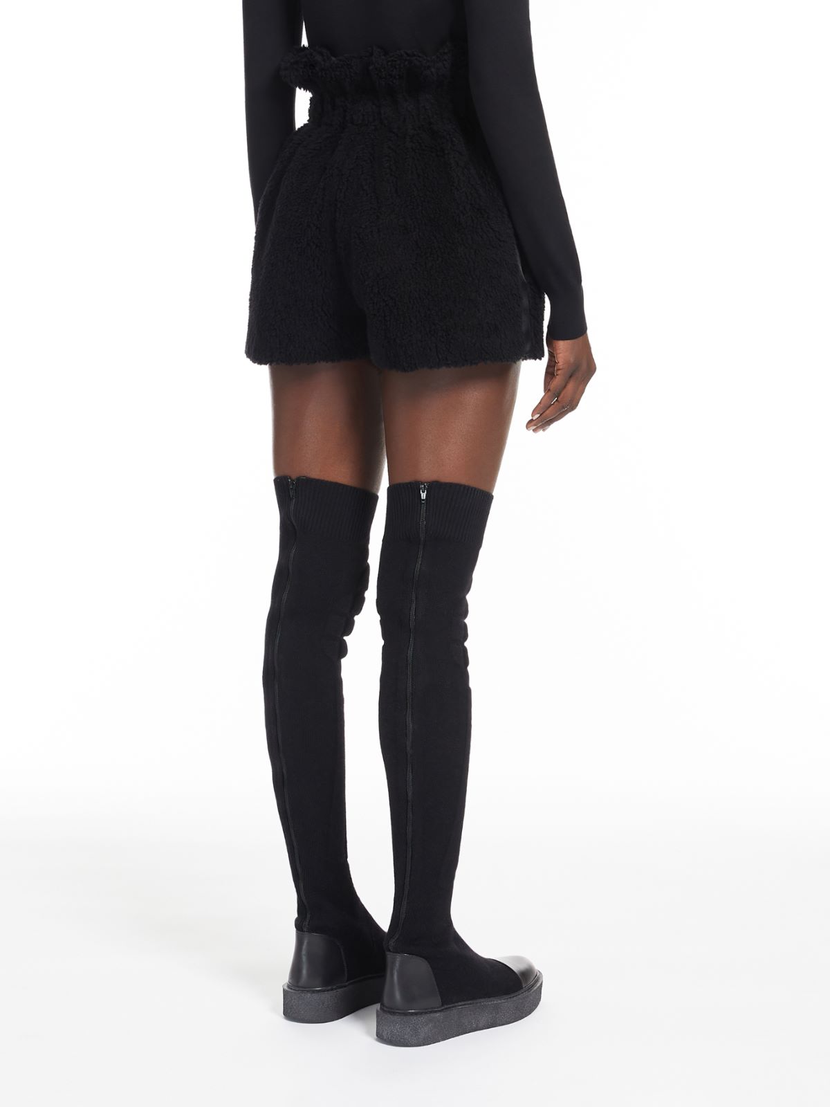 Teddy fabric shorts - BLACK - Max Mara - 3