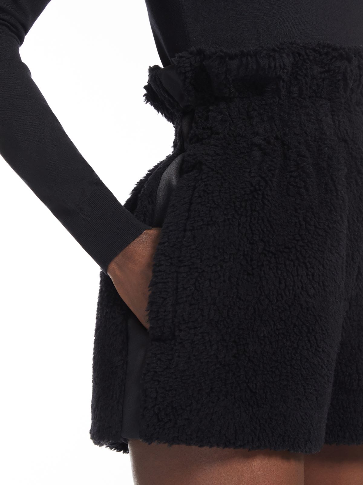 Teddy fabric shorts - BLACK - Max Mara - 4