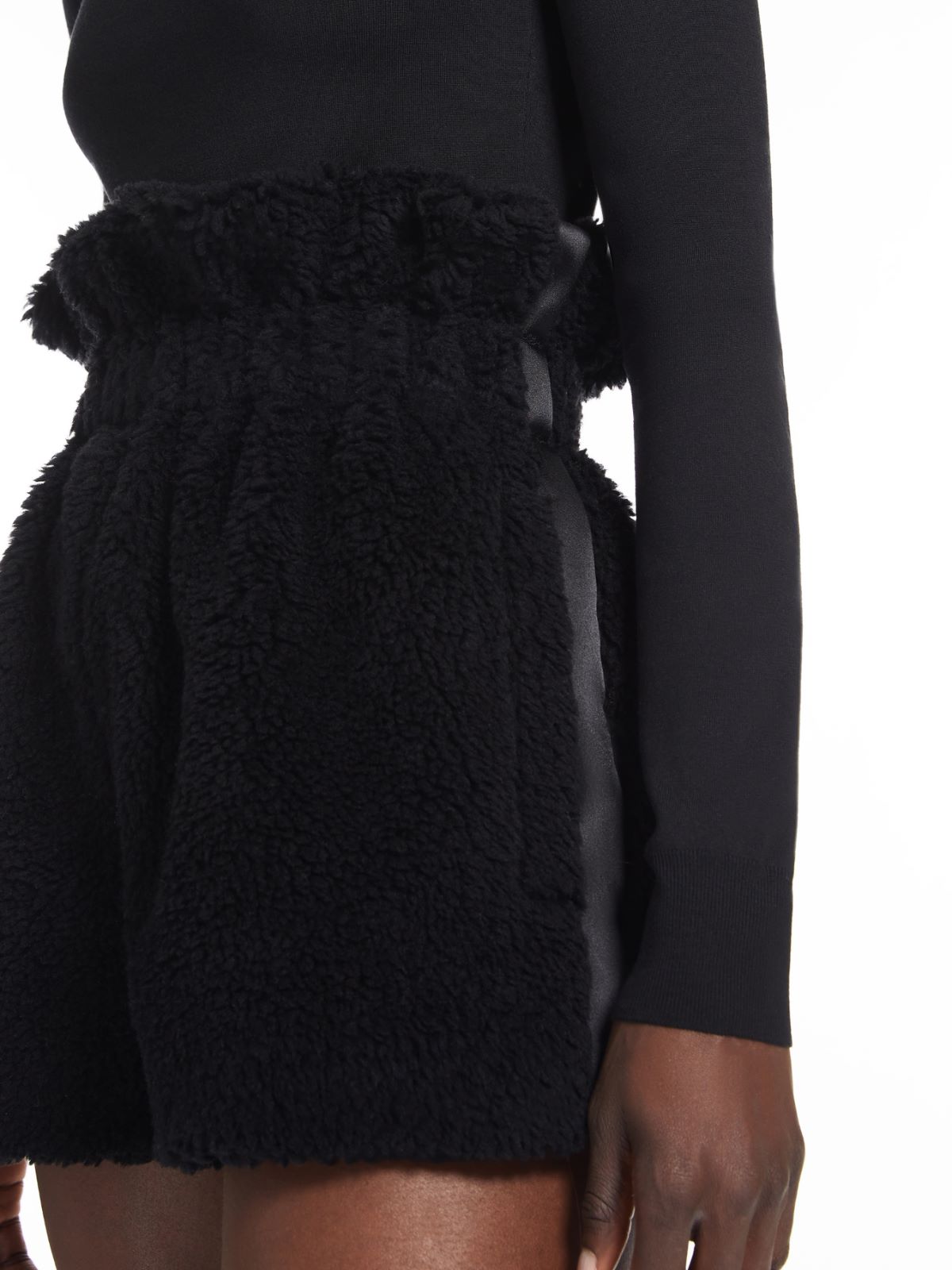 Teddy fabric shorts - BLACK - Max Mara - 5