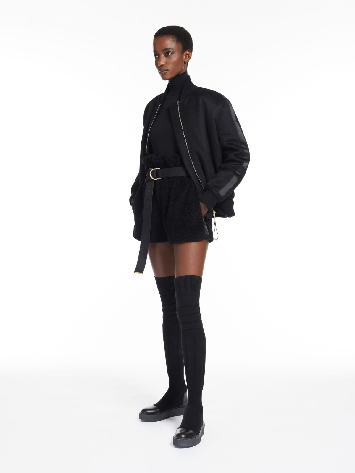 Teddy fabric shorts - BLACK - Max Mara