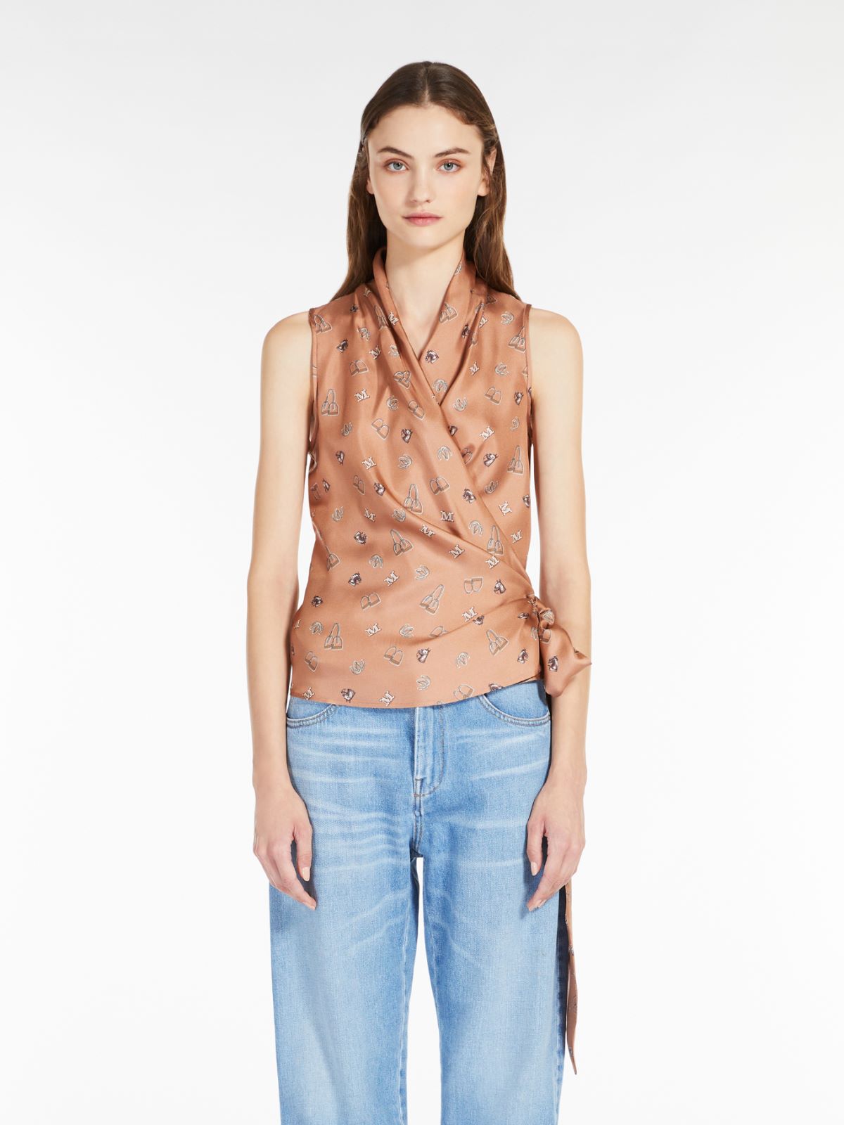 Printed silk top - ANTIQUE ROSE - Max Mara - 2