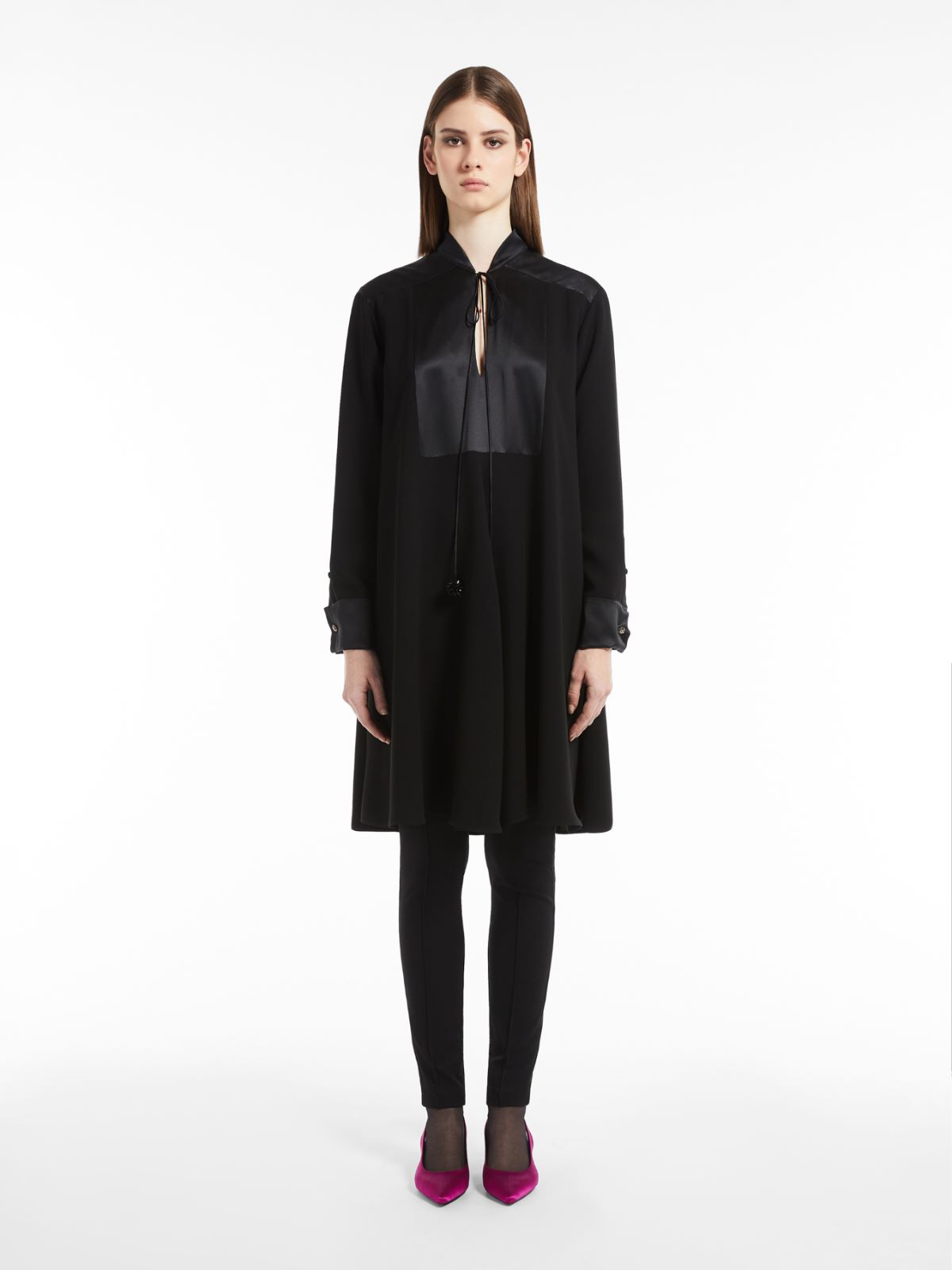 Hemdblusenkleid aus Cady - SCHWARZ - Max Mara - 2