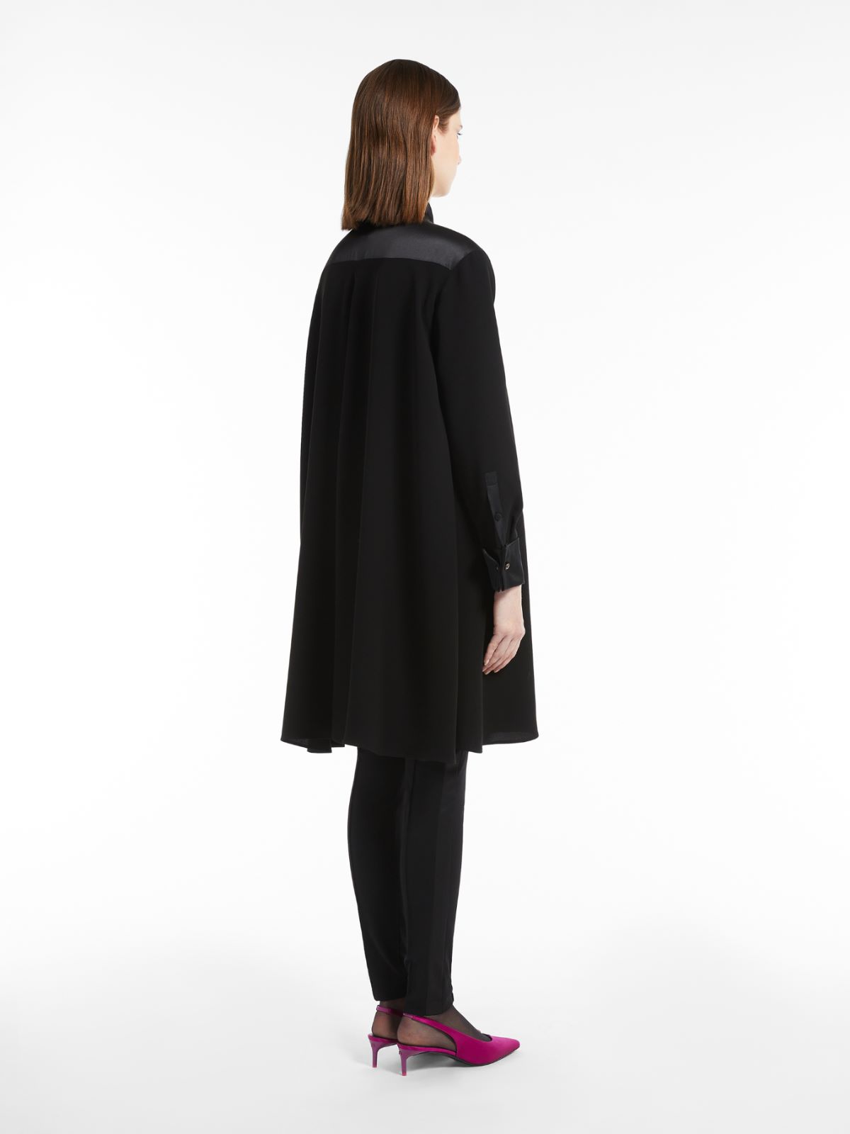 Hemdblusenkleid aus Cady - SCHWARZ - Max Mara - 3
