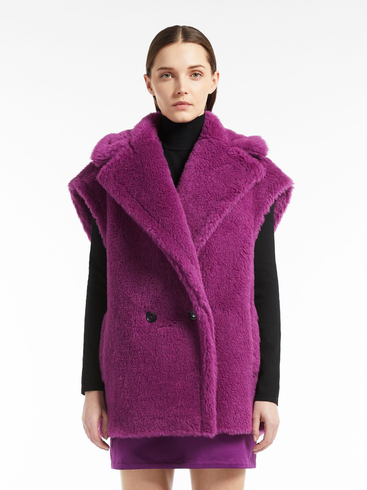 Teddy fabric gilet - FUCHSIA - Max Mara - 2