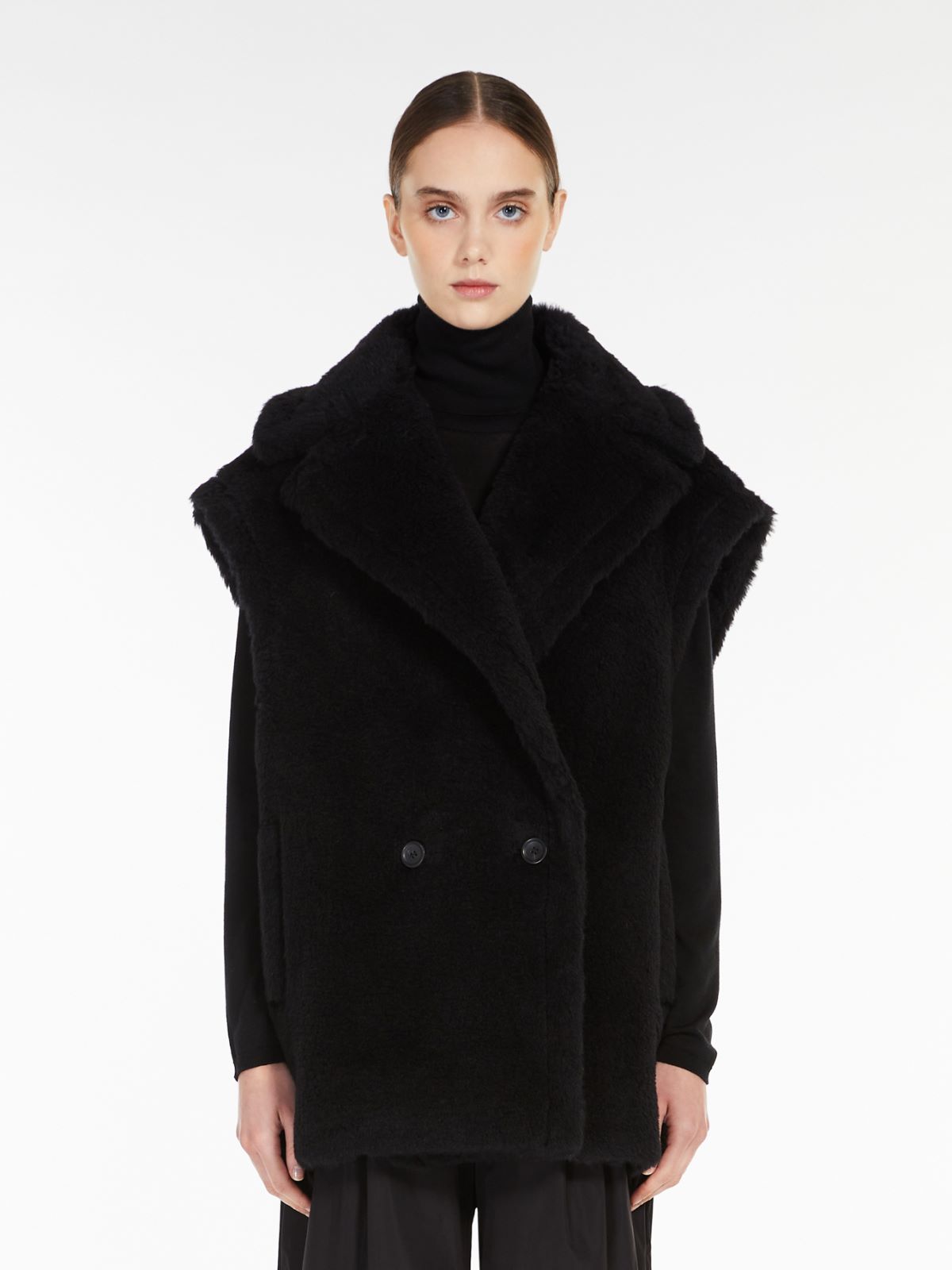 Teddy fabric gilet - BLACK - Max Mara - 2