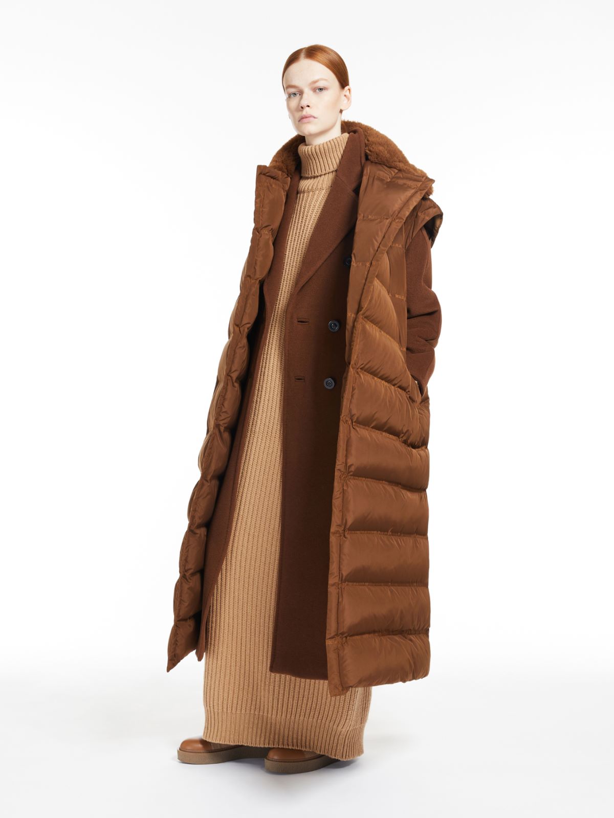 Nylon canvas gilet - TOBACCO - Max Mara