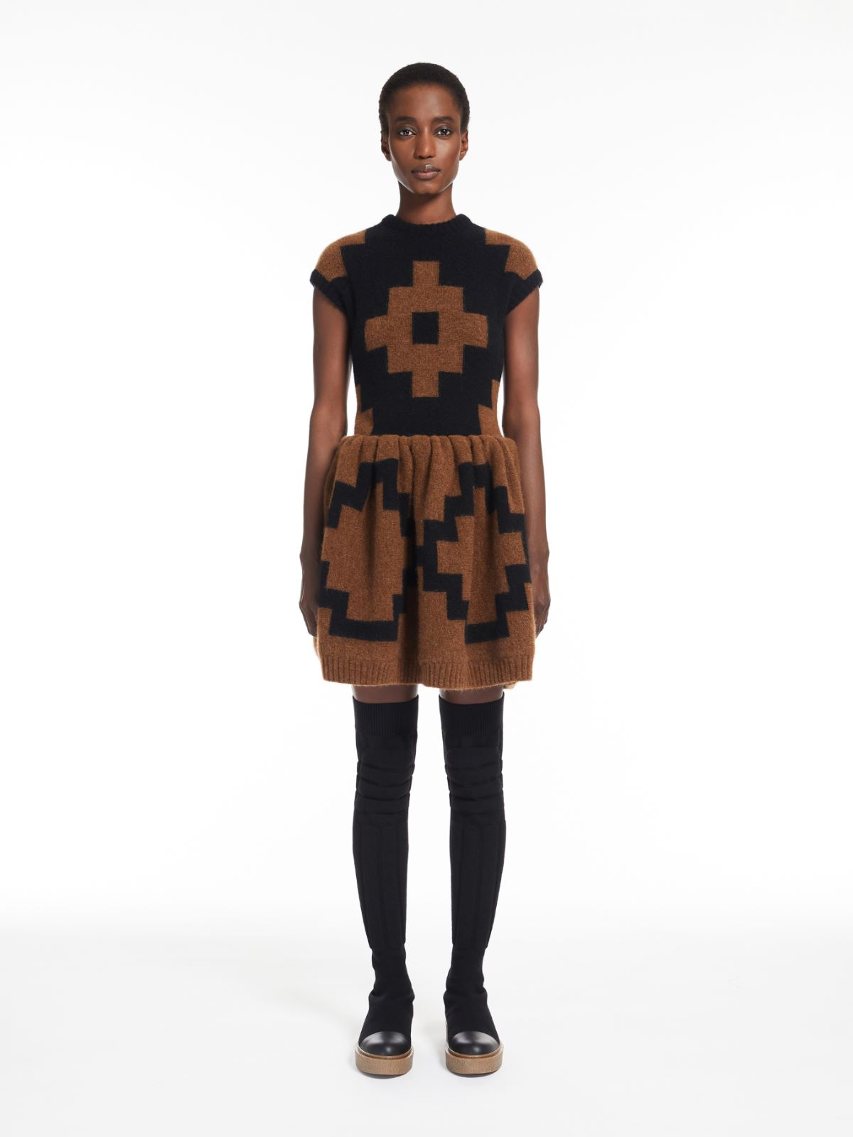 Inlaid mohair yarn dress - BLACK - Max Mara - 2