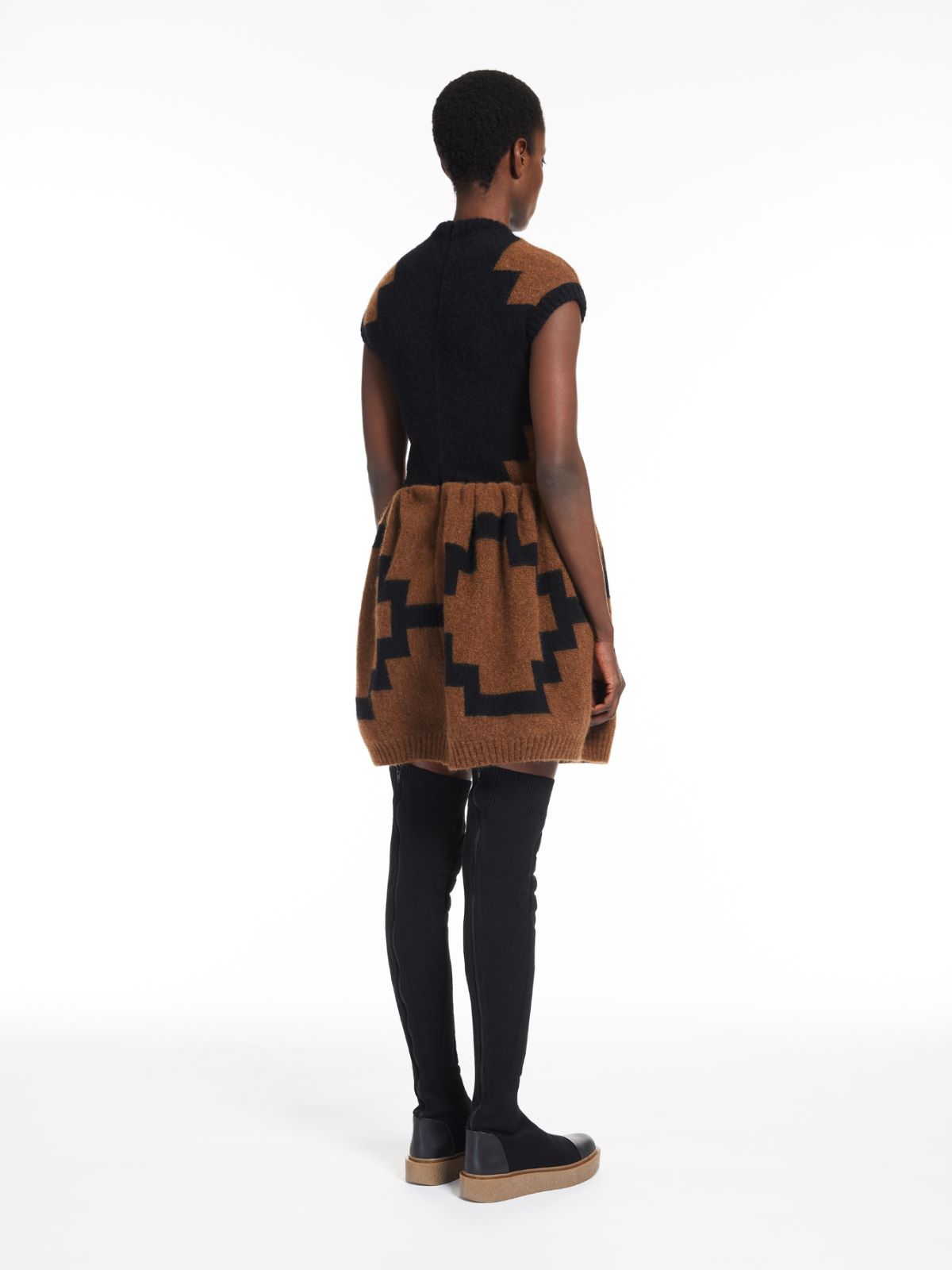 Inlaid mohair yarn dress - BLACK - Max Mara - 3