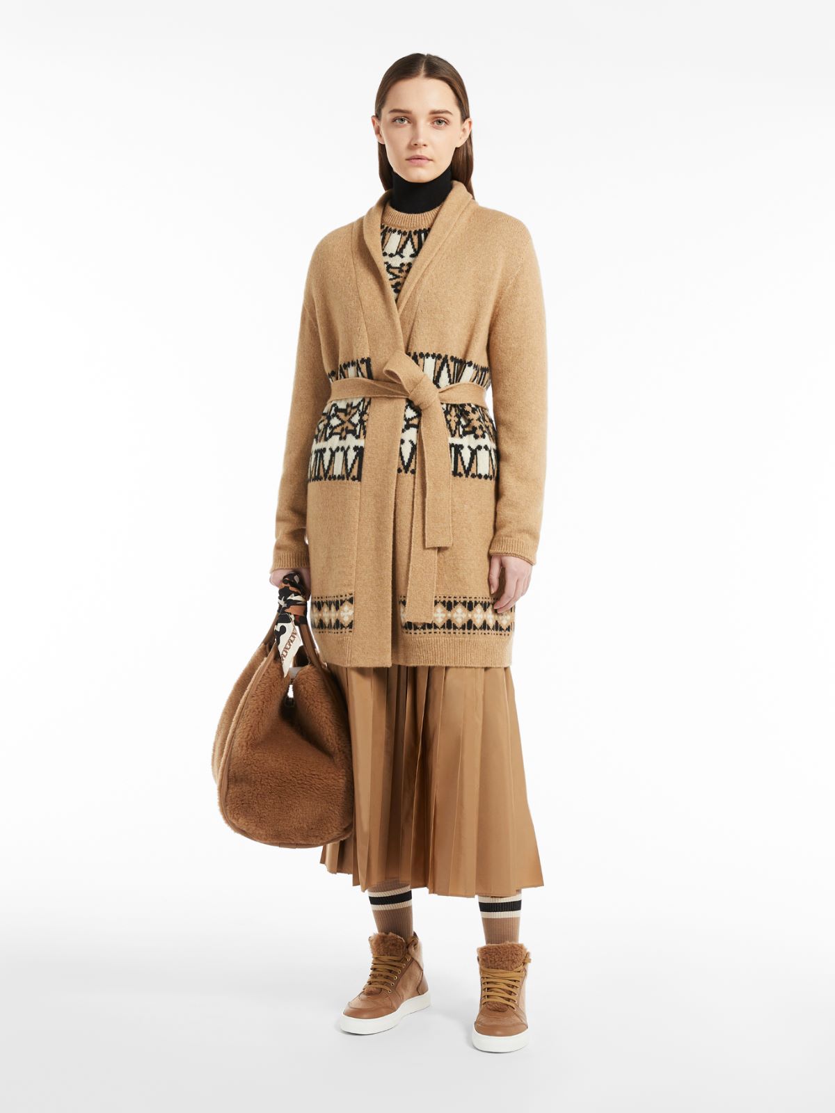 Wool and camel cardigan - CAMEL - Max Mara