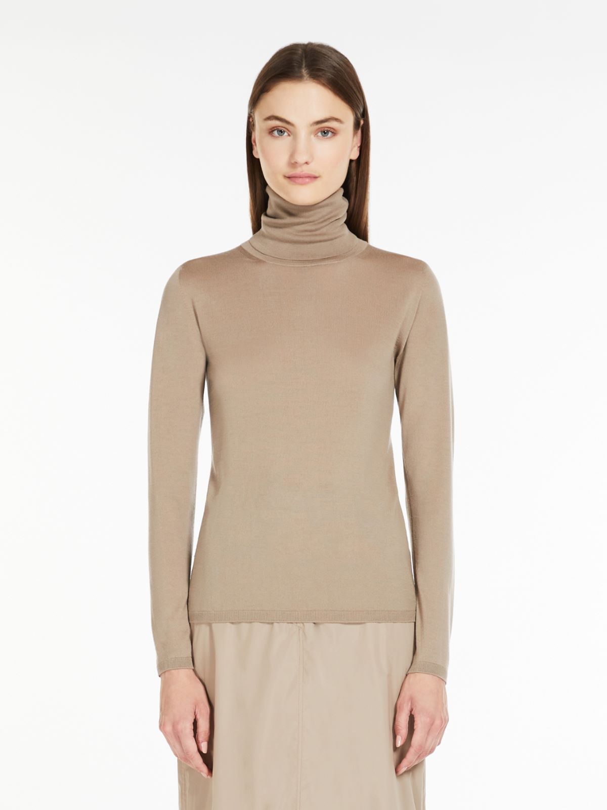 Wool turtleneck - HAZELNUT BROWN - Max Mara - 2