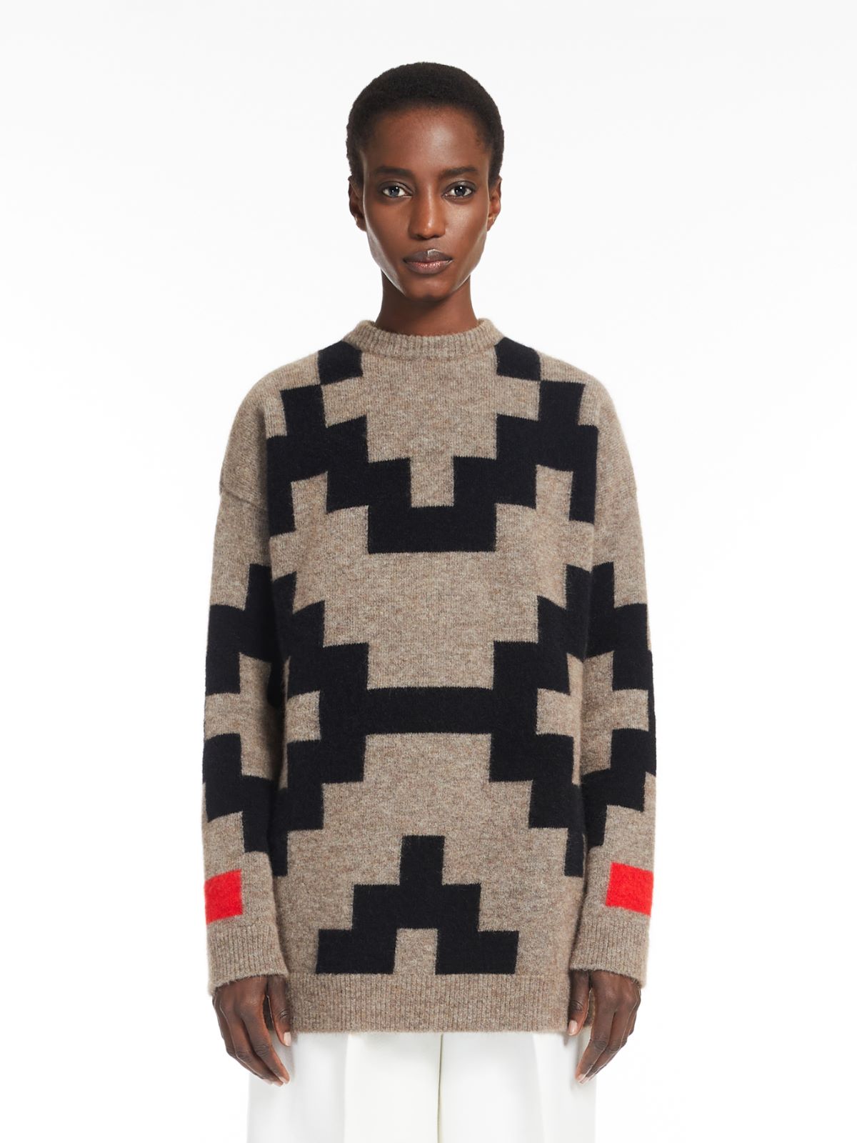Inlaid mohair pullover - HAZELNUT BROWN - Max Mara - 2