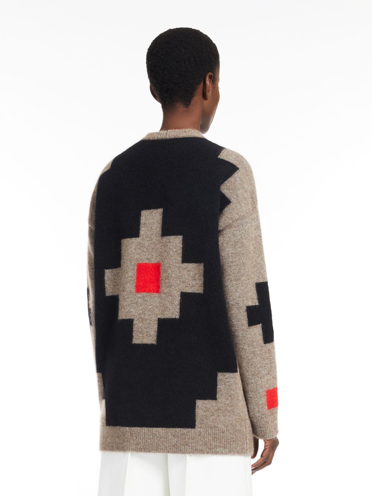 Inlaid mohair pullover - HAZELNUT BROWN - Max Mara - 3