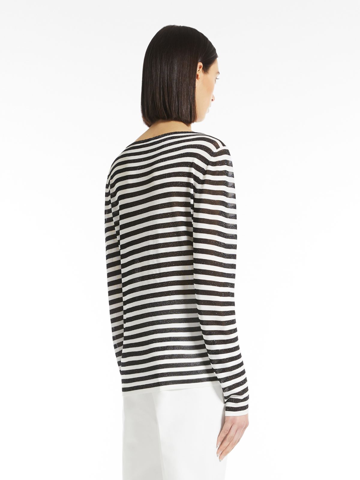 Viscose and lurex jumper - BLACK SILVER - Max Mara - 3