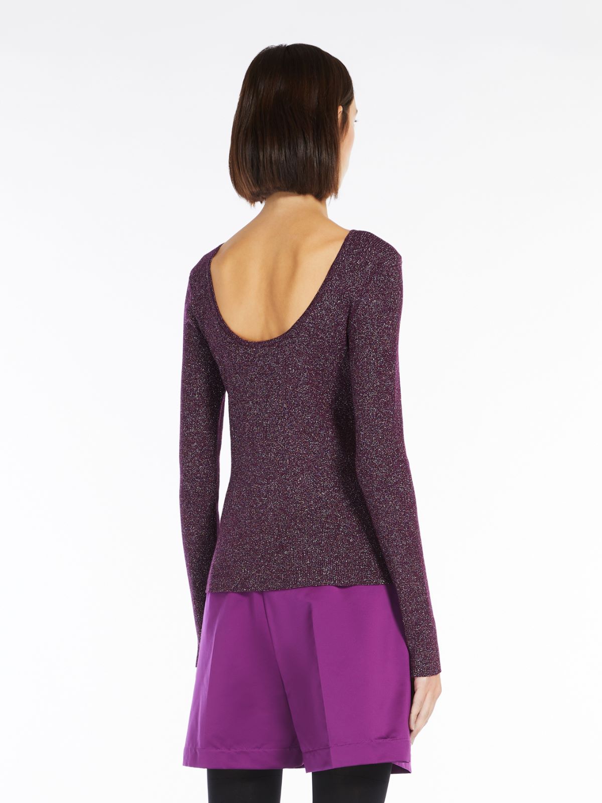 Pullover aus Lurex-Wolle - NACHTBLAU - Max Mara - 3