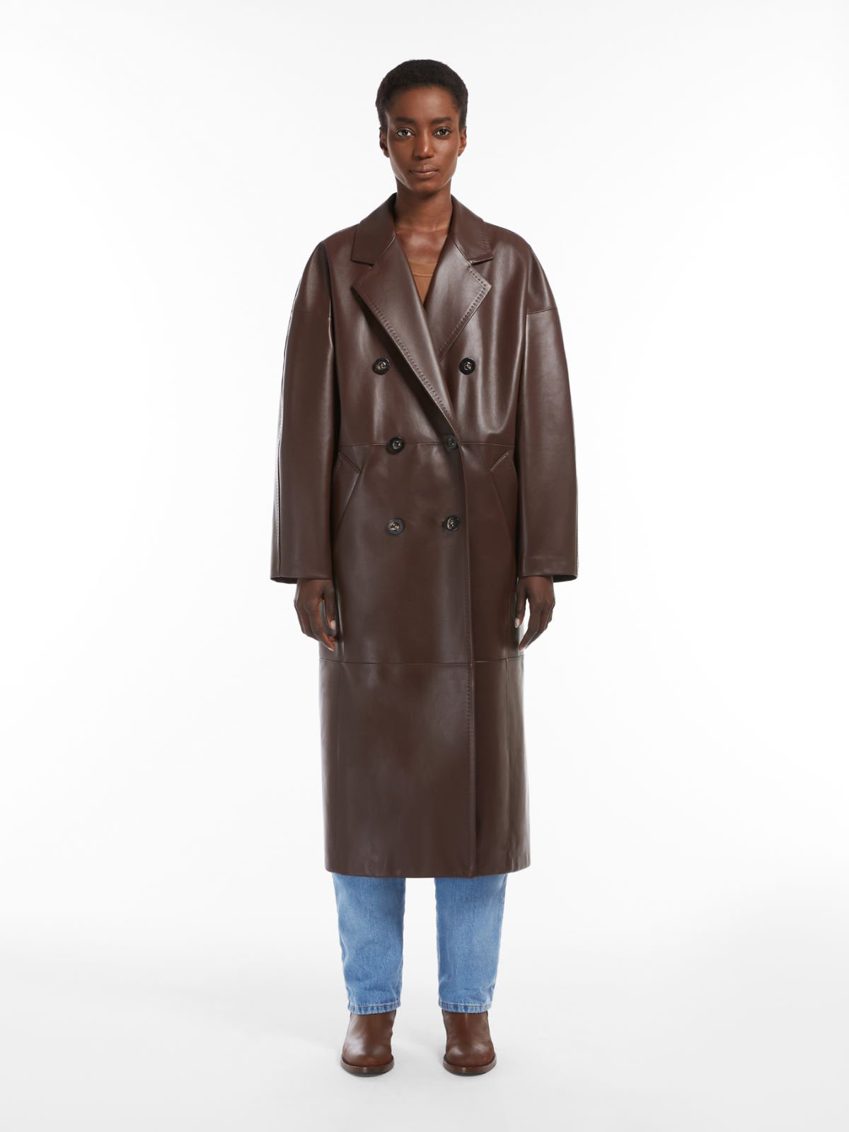 101801 Icon Coat in nappa leather - DARK BROWN - Max Mara - 2