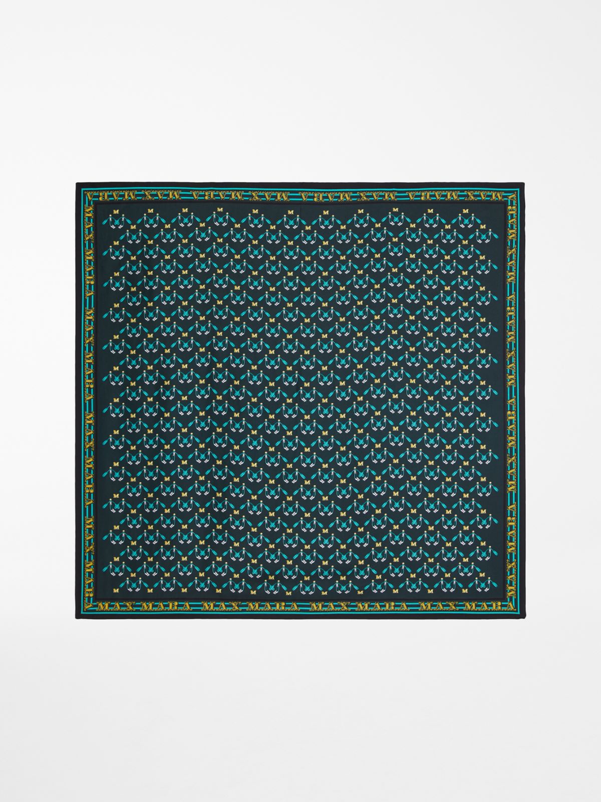 Printed silk foulard - DARK GREEN - Max Mara