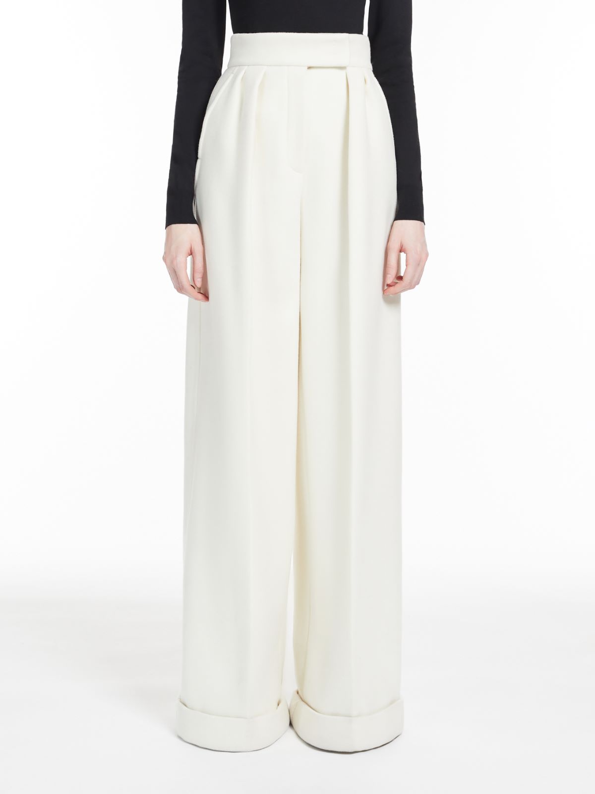Wool jersey trousers - WHITE - Max Mara - 2