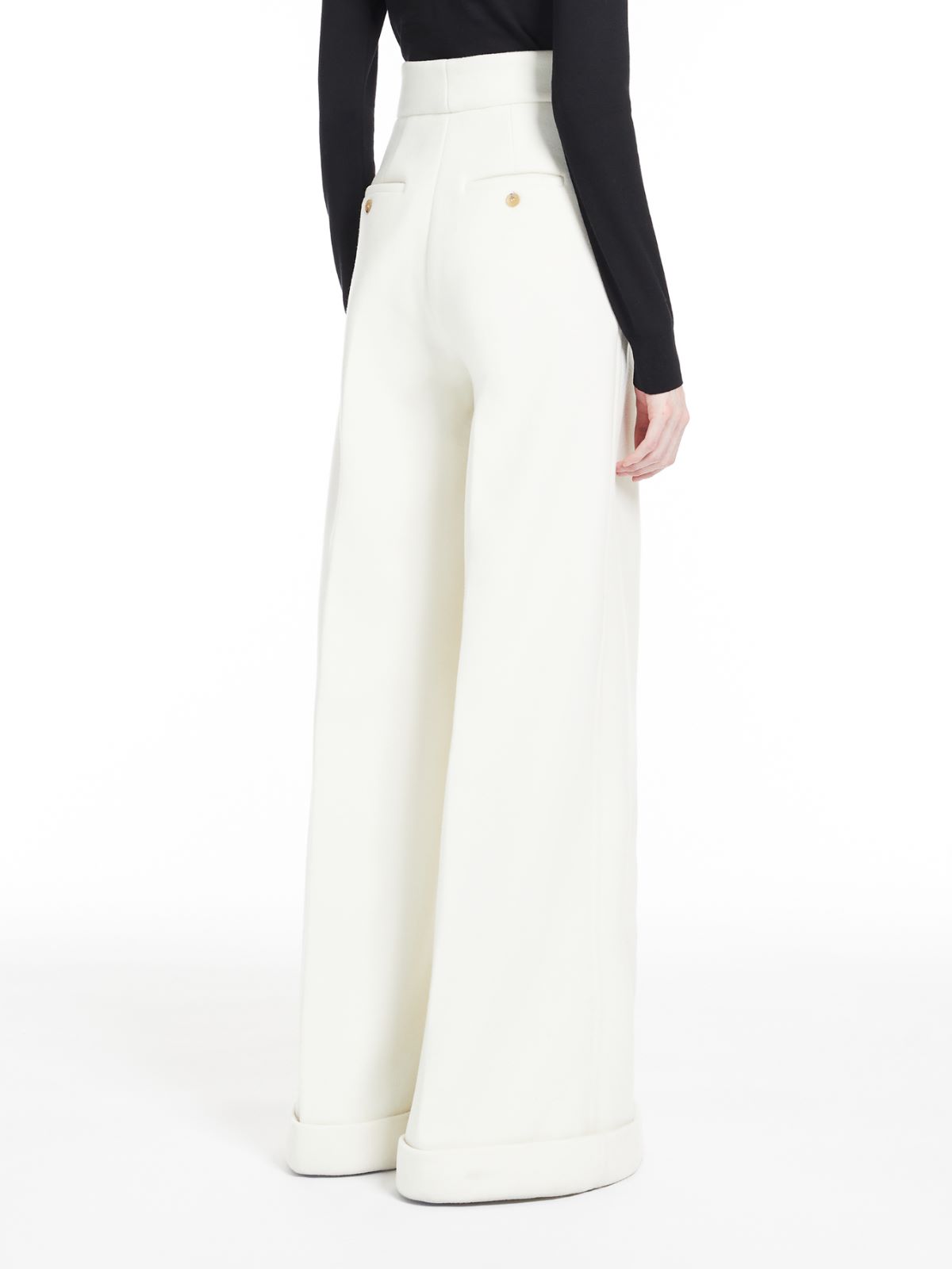 Wool jersey trousers - WHITE - Max Mara - 3