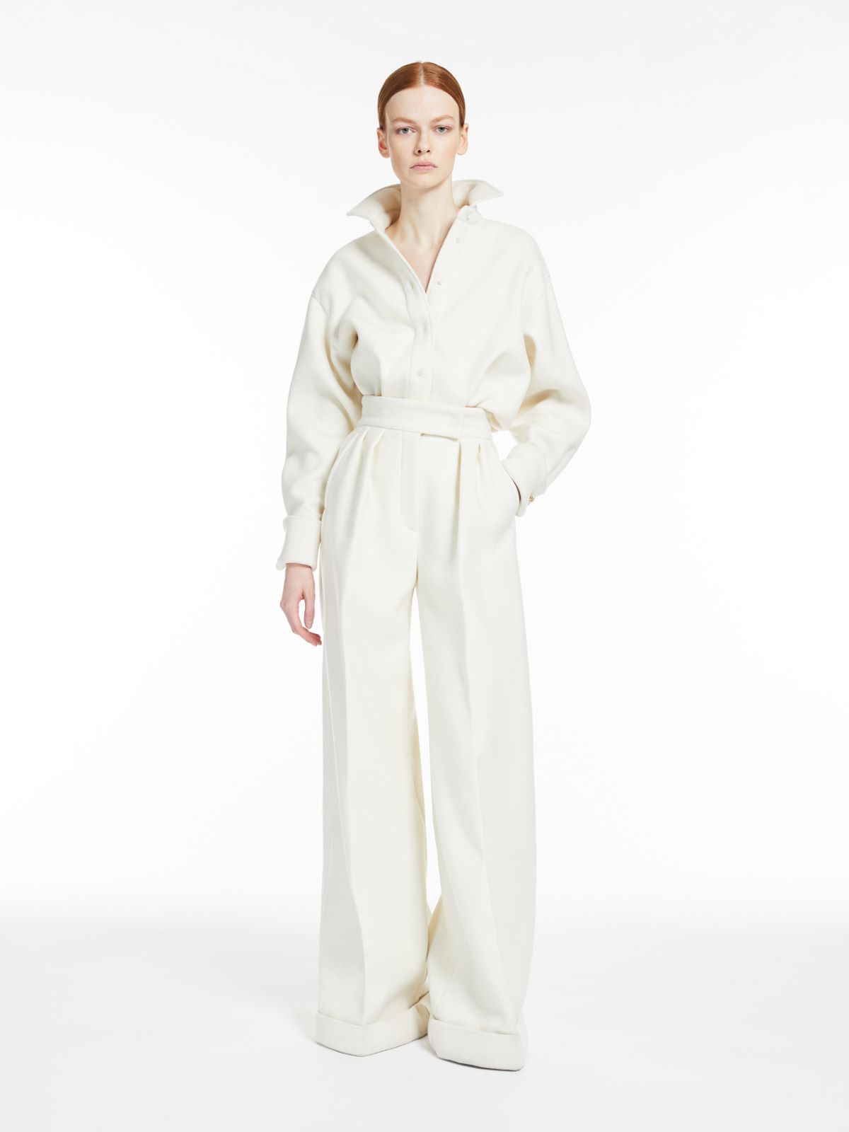 Wool jersey trousers - WHITE - Max Mara