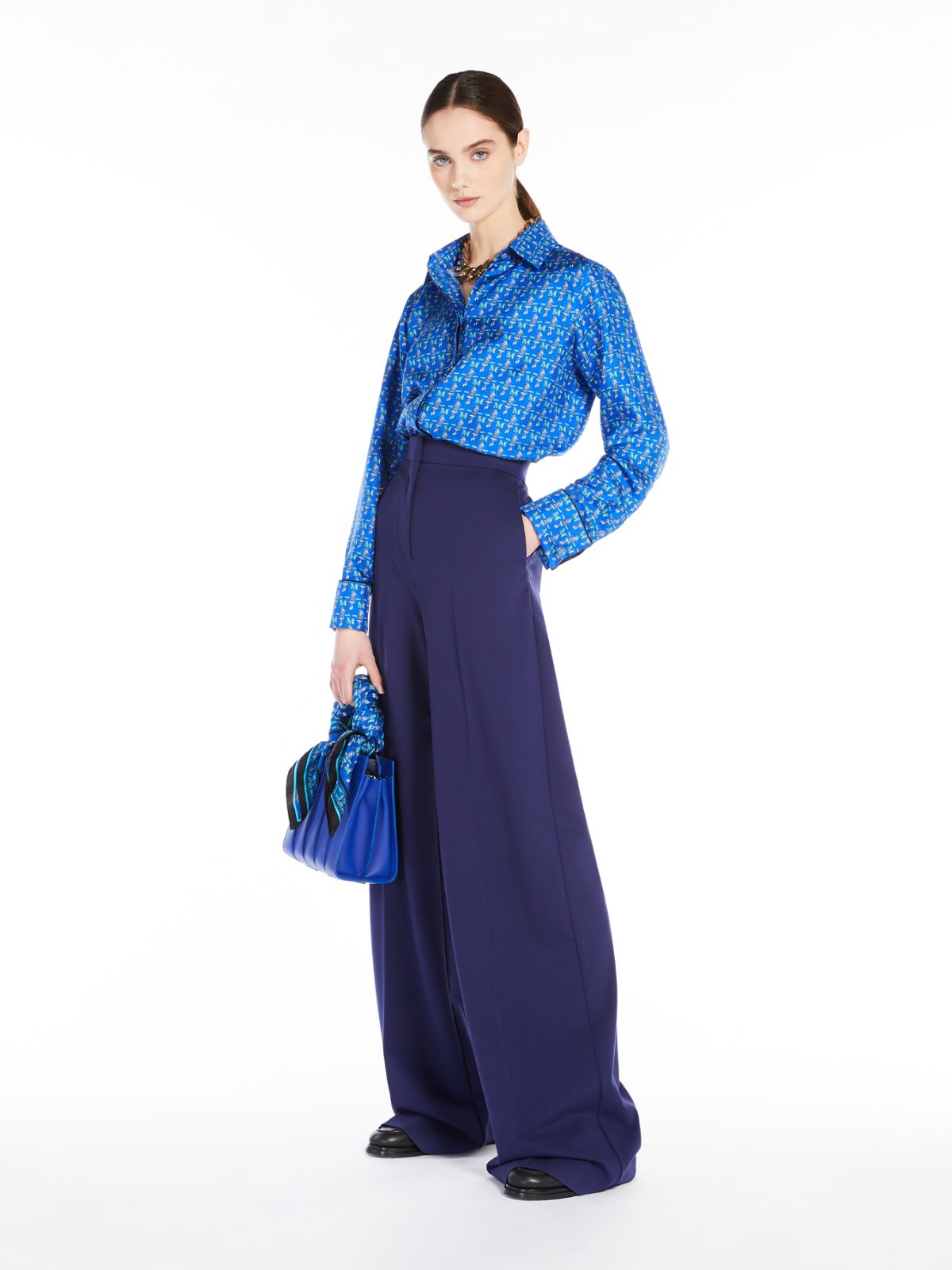 Hose aus Viskosejersey - NACHTBLAU - Max Mara