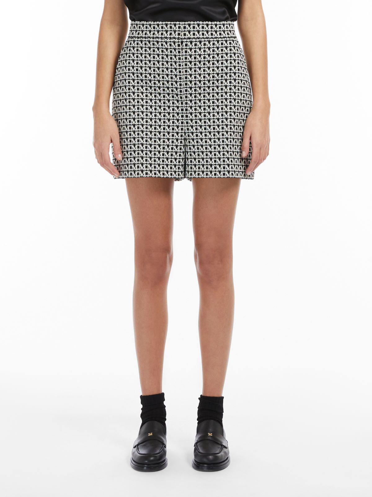 Printed cotton shorts - BLACK - Max Mara - 2