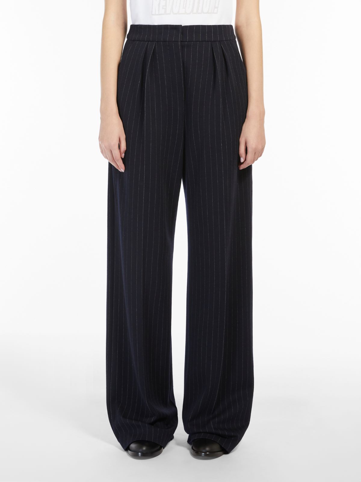 Chalk-stripe wool trousers - ULTRAMARINE - Max Mara - 2