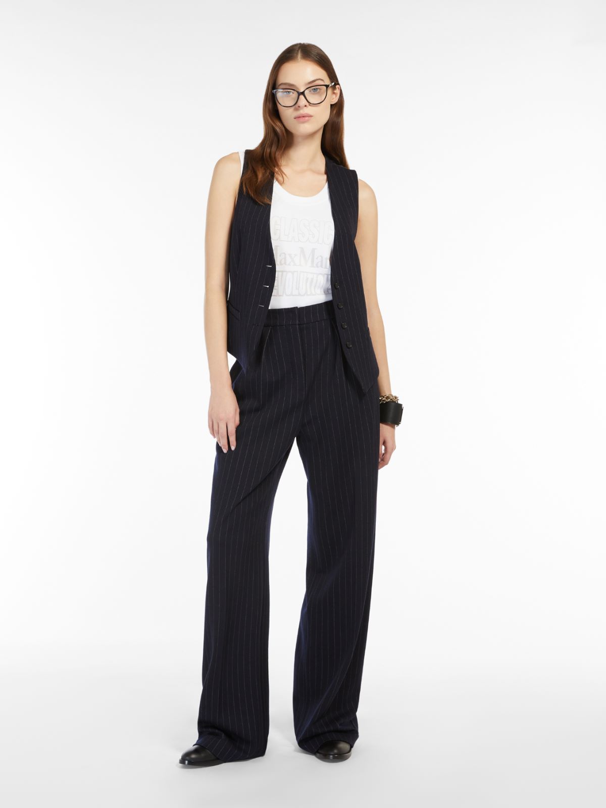 Chalk-stripe wool trousers - ULTRAMARINE - Max Mara