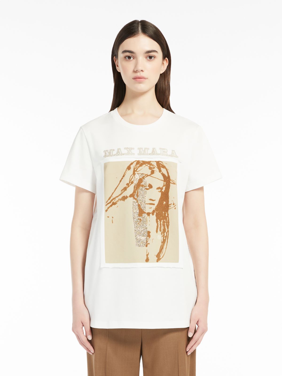 Cotton T-shirt - WHITE - Max Mara - 2