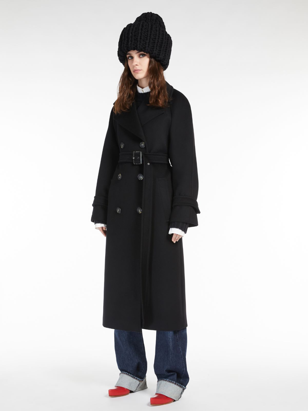 Oversized pure-wool coat - BLACK - Max Mara