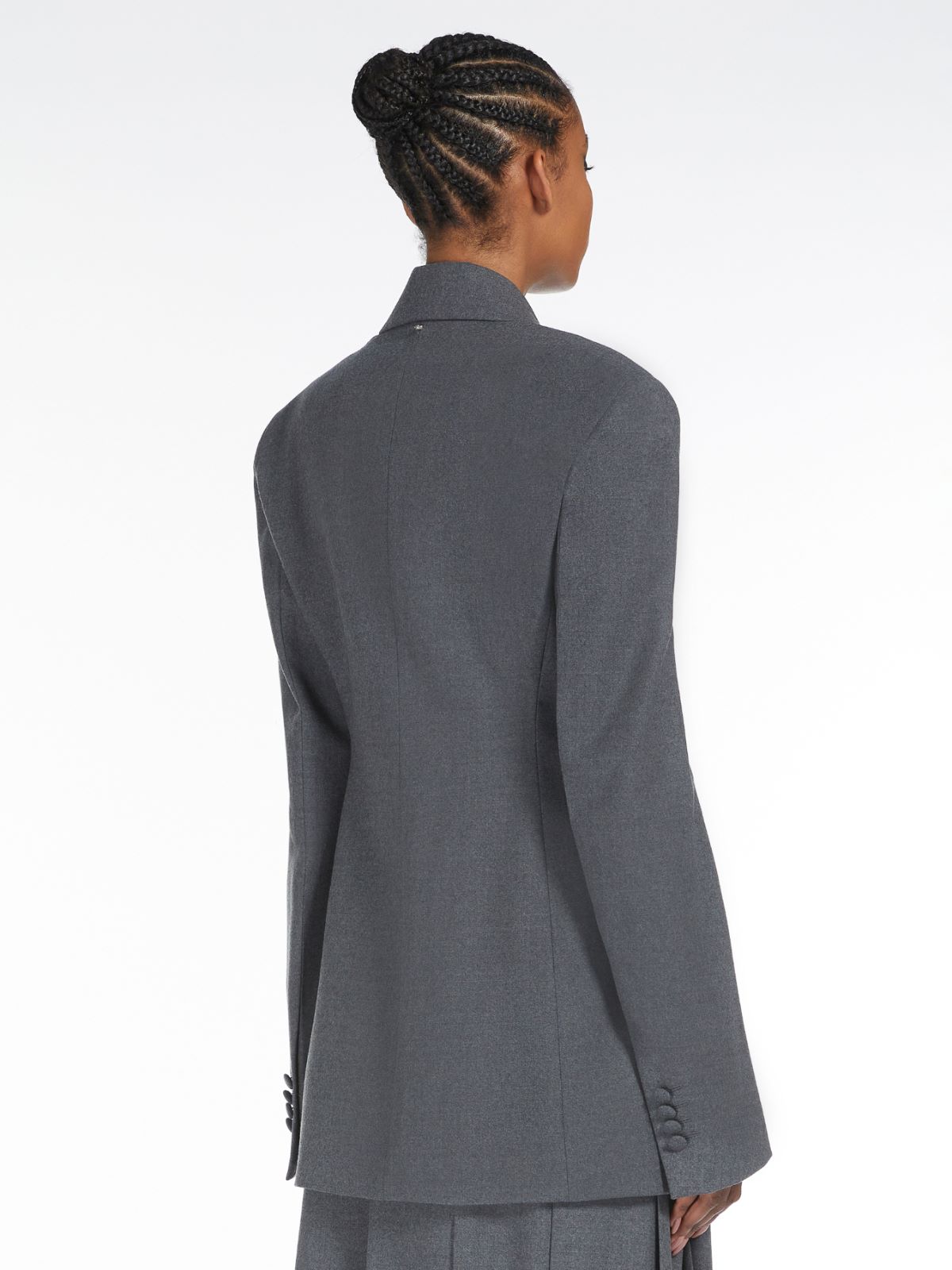Double-breasted blazer in stretch wool - MEDIUM GREY - Max Mara - 3