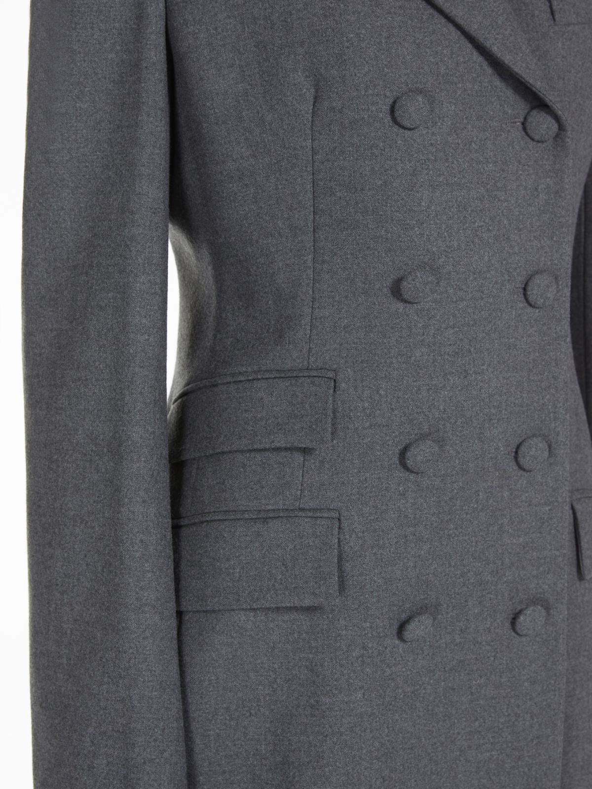 Double-breasted blazer in stretch wool - MEDIUM GREY - Max Mara - 5