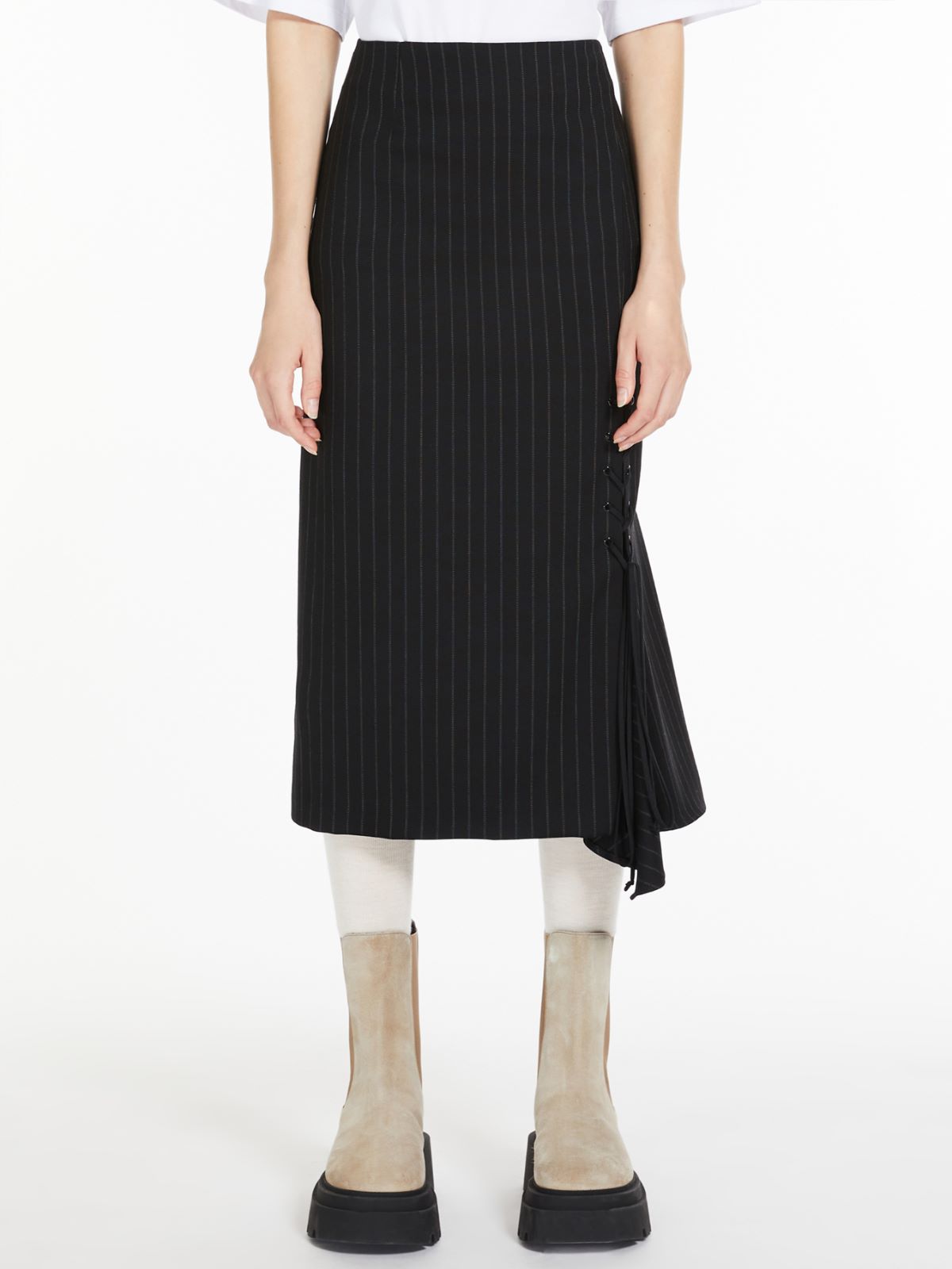 Pencil skirt with draping - BLACK - Max Mara - 2