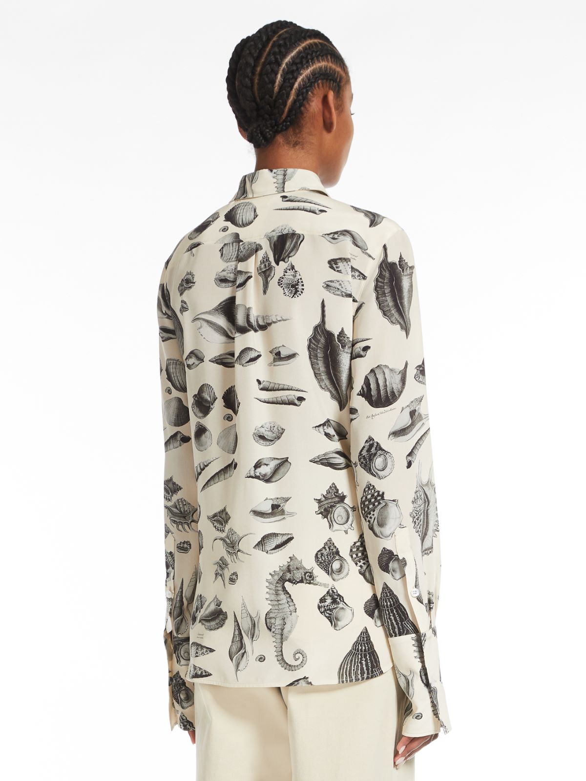 Printed crepe de chine shirt - SAND - Max Mara - 3