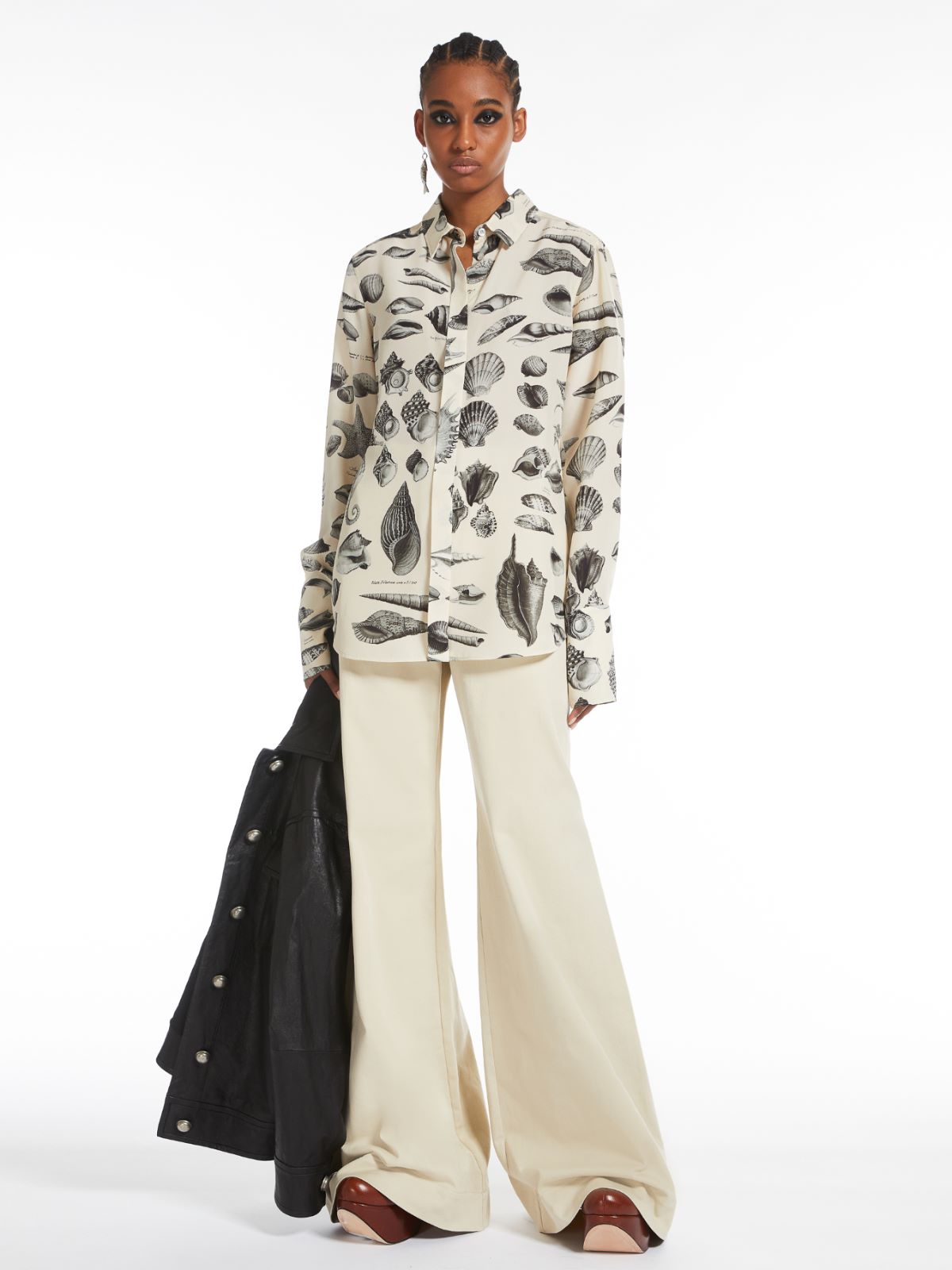 Printed crepe de chine shirt - SAND - Max Mara