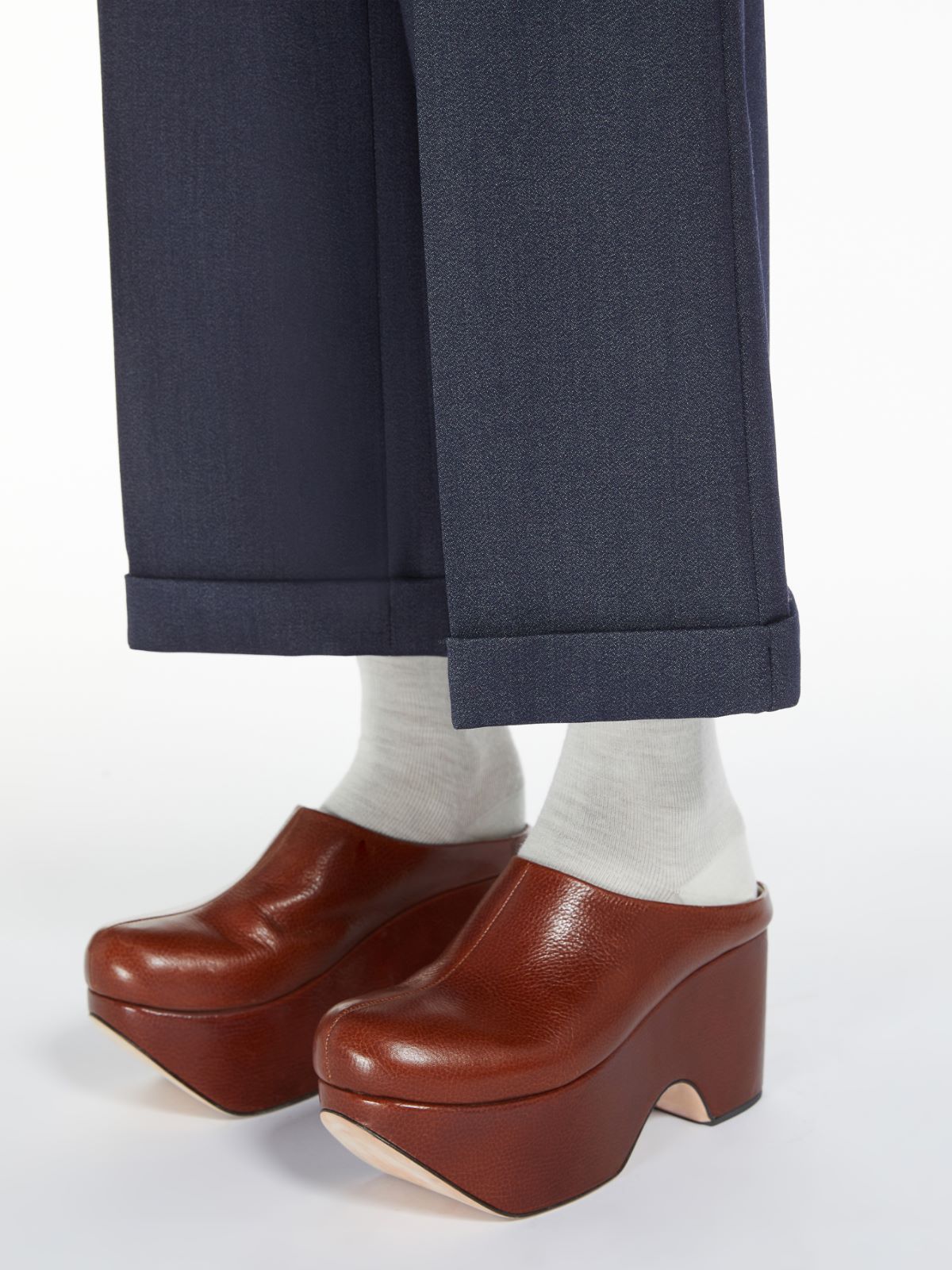 Stretch-wool cropped trousers - NAVY - Max Mara - 5